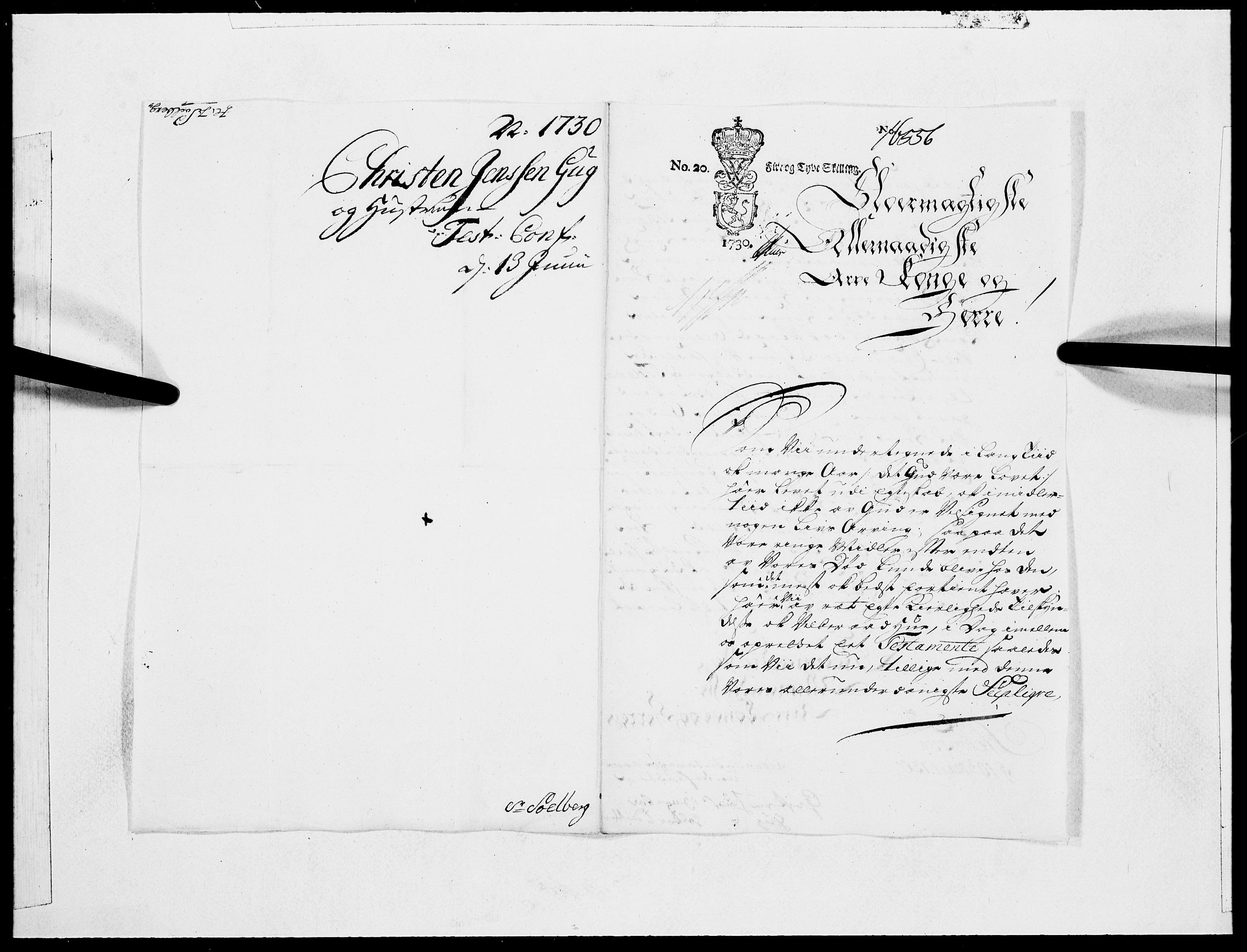 Danske Kanselli 1572-1799, AV/RA-EA-3023/F/Fc/Fcc/Fcca/L0106: Norske innlegg 1572-1799, 1730, p. 390