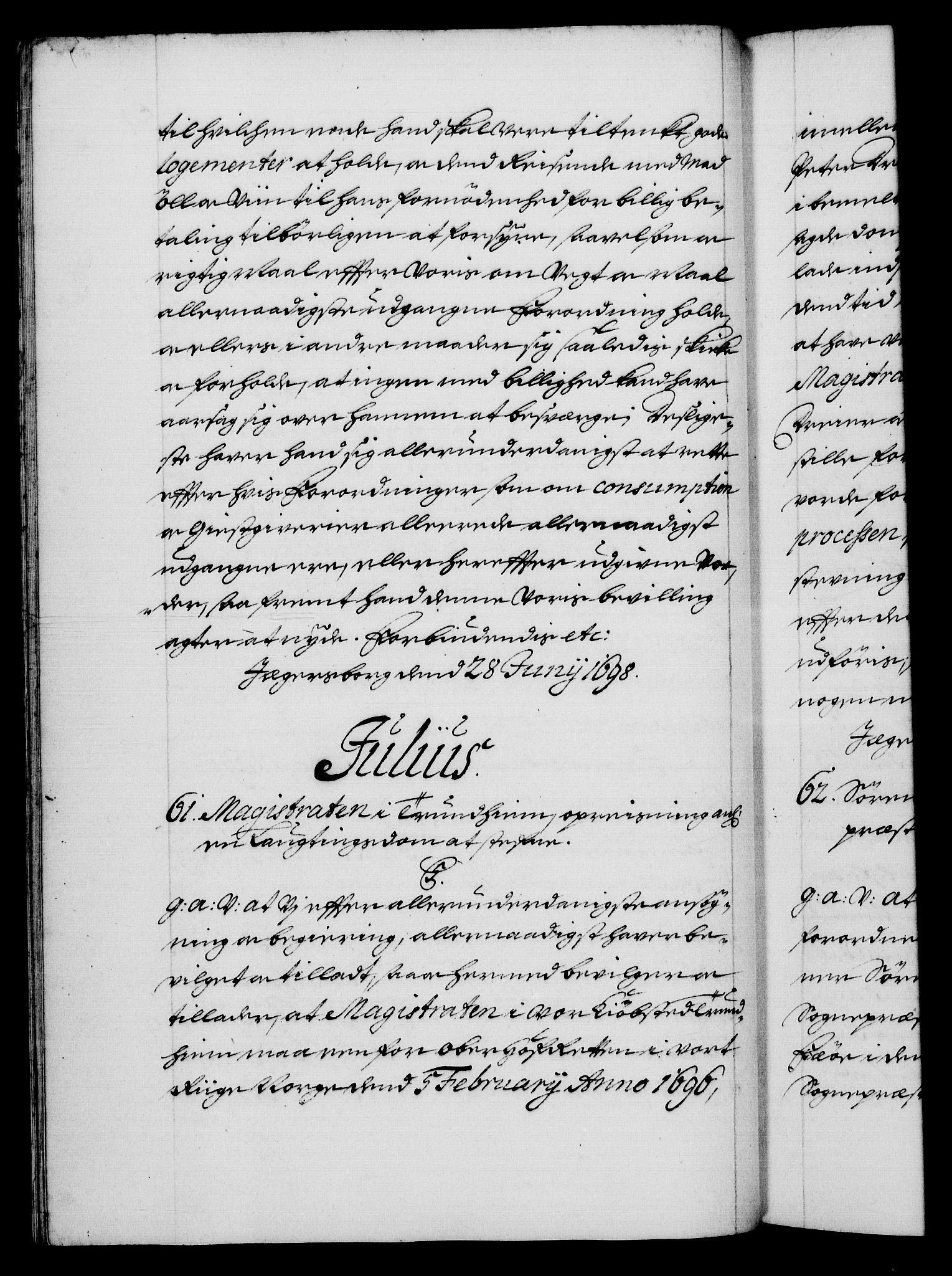 Danske Kanselli 1572-1799, AV/RA-EA-3023/F/Fc/Fca/Fcaa/L0017: Norske registre (mikrofilm), 1698-1699, p. 54b