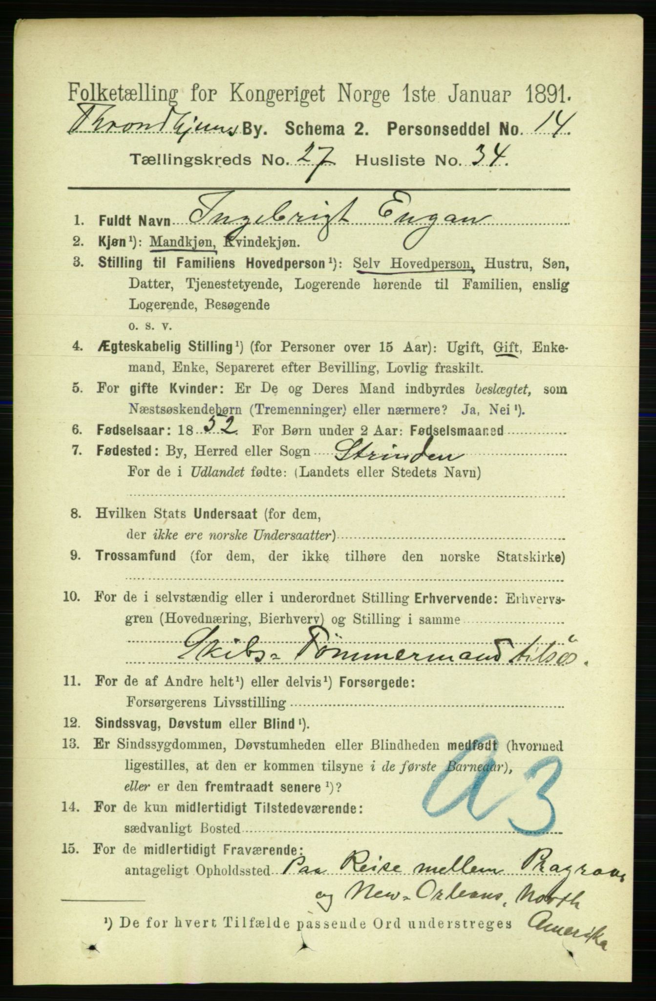 RA, 1891 census for 1601 Trondheim, 1891, p. 20780