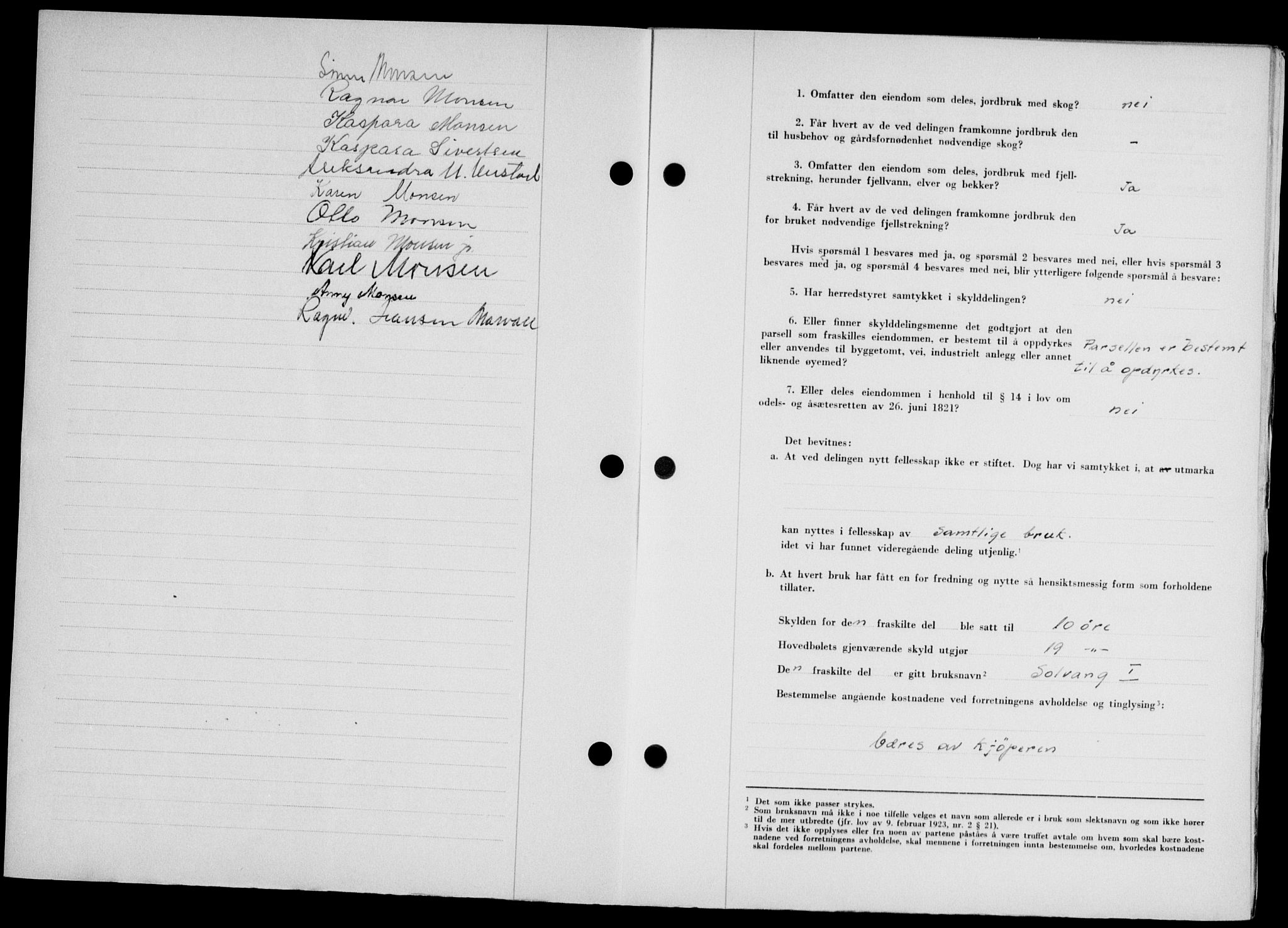 Lofoten sorenskriveri, SAT/A-0017/1/2/2C/L0022a: Mortgage book no. 22a, 1949-1950, Diary no: : 2484/1949