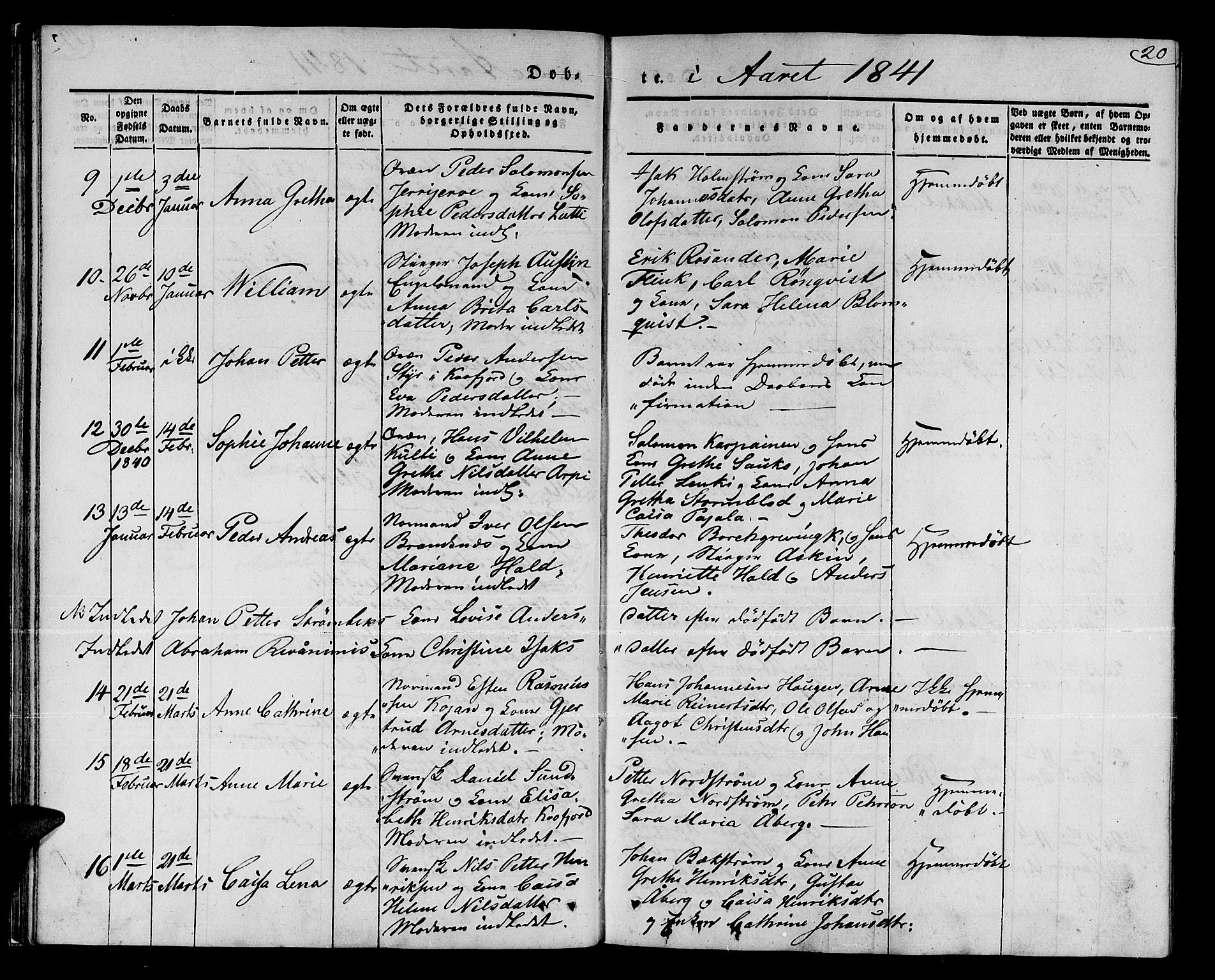 Talvik sokneprestkontor, SATØ/S-1337/H/Ha/L0015kirke: Parish register (official) no. 15, 1837-1847, p. 20