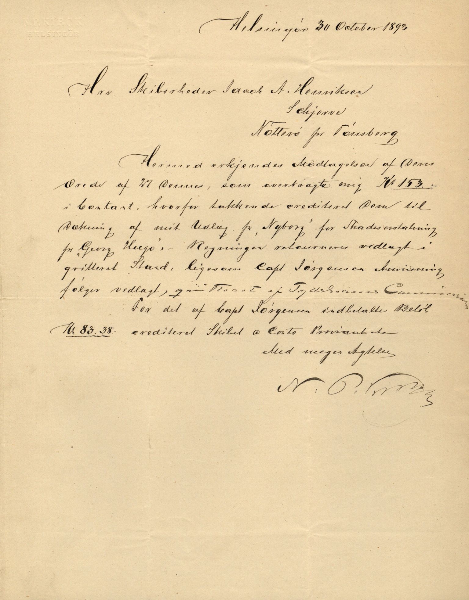 Pa 63 - Østlandske skibsassuranceforening, VEMU/A-1079/G/Ga/L0030/0005: Havaridokumenter / Imanuel, Jury, Nyborg, Vebo, 1893, p. 29