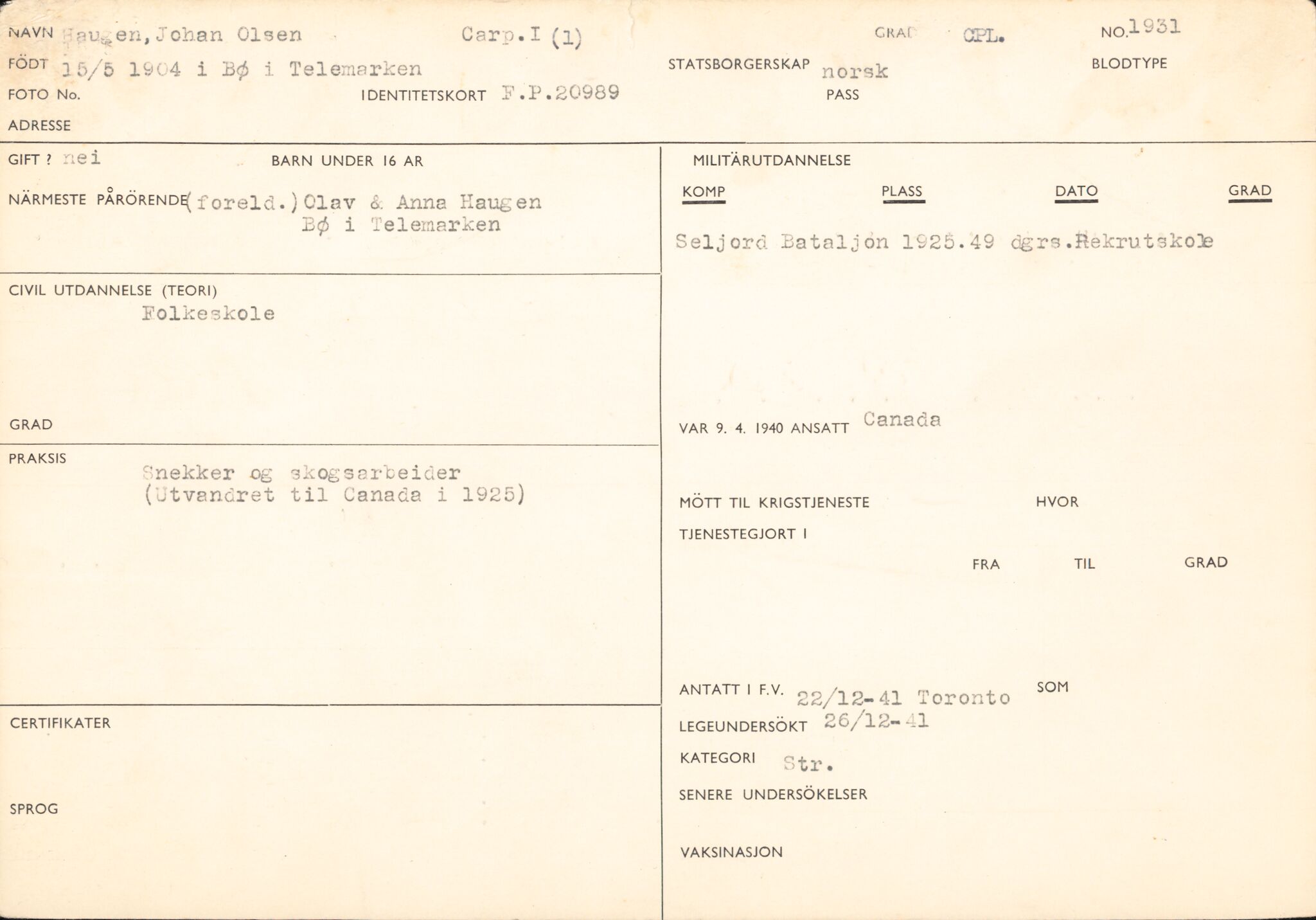 Forsvaret, Forsvarets overkommando/Luftforsvarsstaben, AV/RA-RAFA-4079/P/Pa/L0011: Personellpapirer, 1904, p. 276