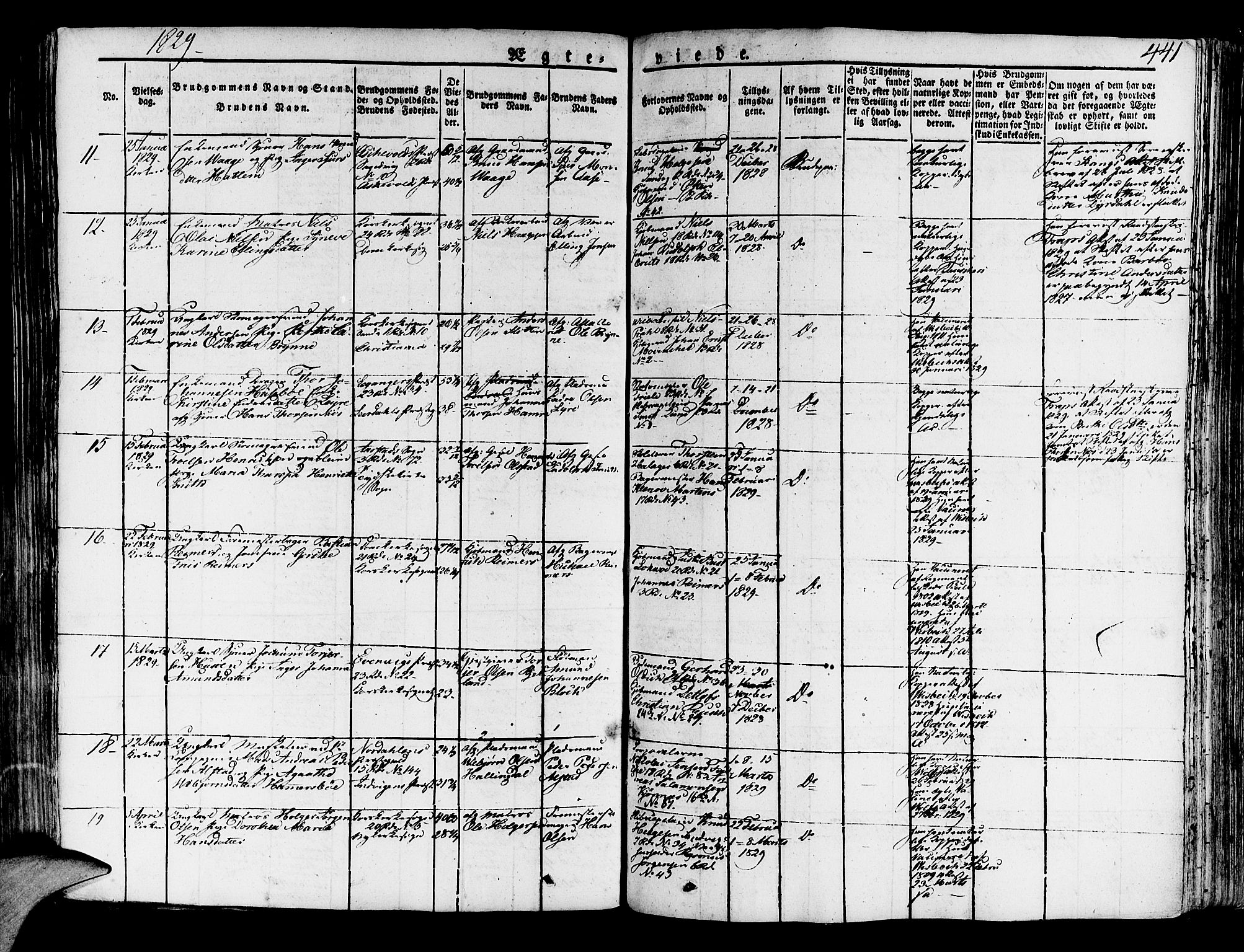 Korskirken sokneprestembete, AV/SAB-A-76101/H/Haa/L0014: Parish register (official) no. A 14, 1823-1835, p. 441