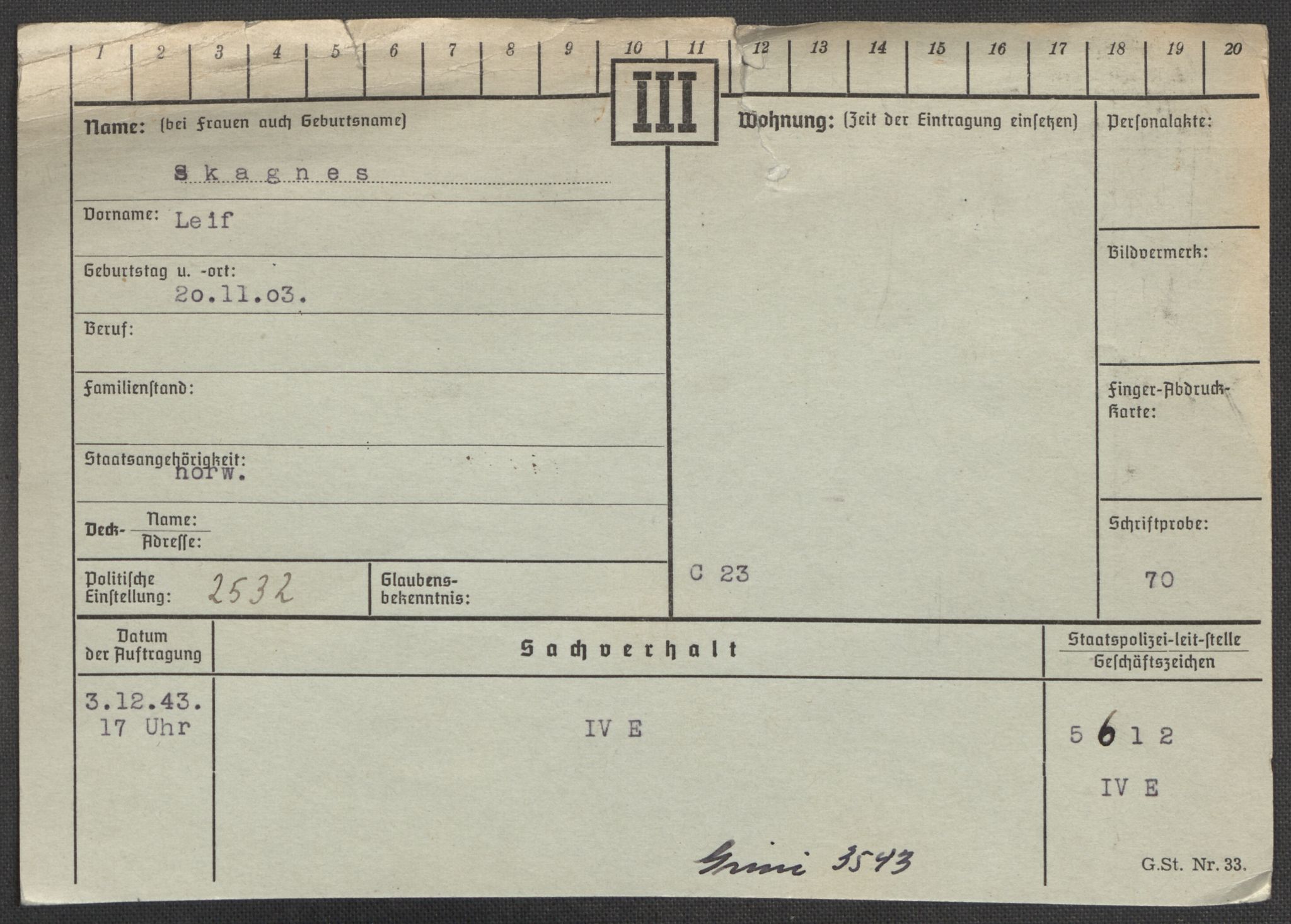 Befehlshaber der Sicherheitspolizei und des SD, RA/RAFA-5969/E/Ea/Eaa/L0009: Register over norske fanger i Møllergata 19: Ru-Sy, 1940-1945, p. 744