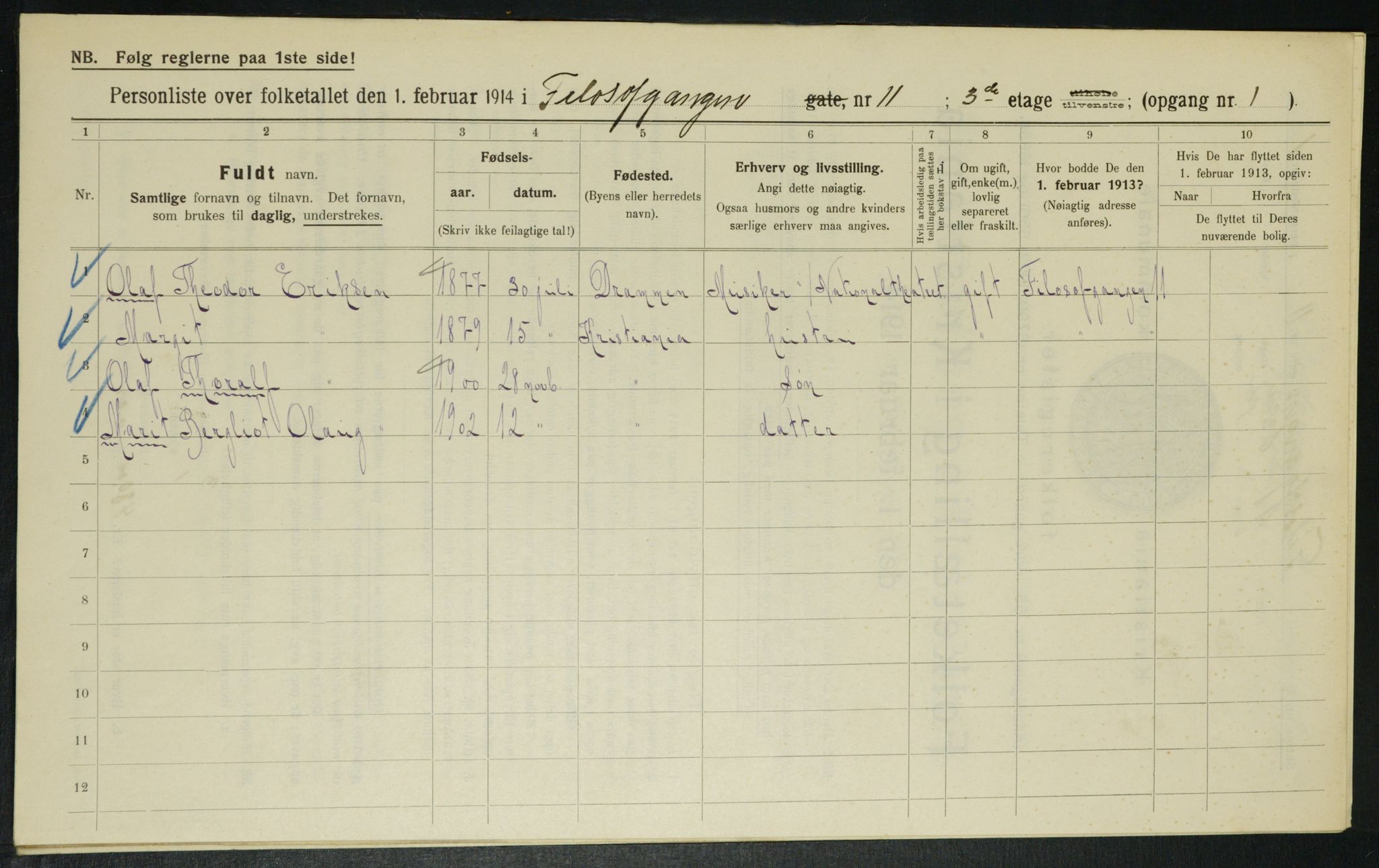 OBA, Municipal Census 1914 for Kristiania, 1914, p. 24434