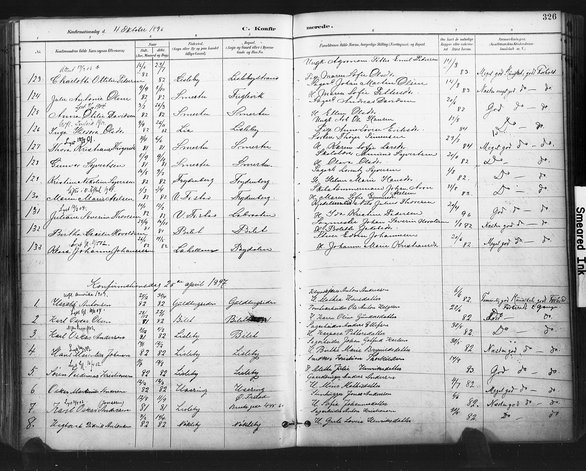 Glemmen prestekontor Kirkebøker, SAO/A-10908/F/Fa/L0013: Parish register (official) no. 13, 1892-1907, p. 326