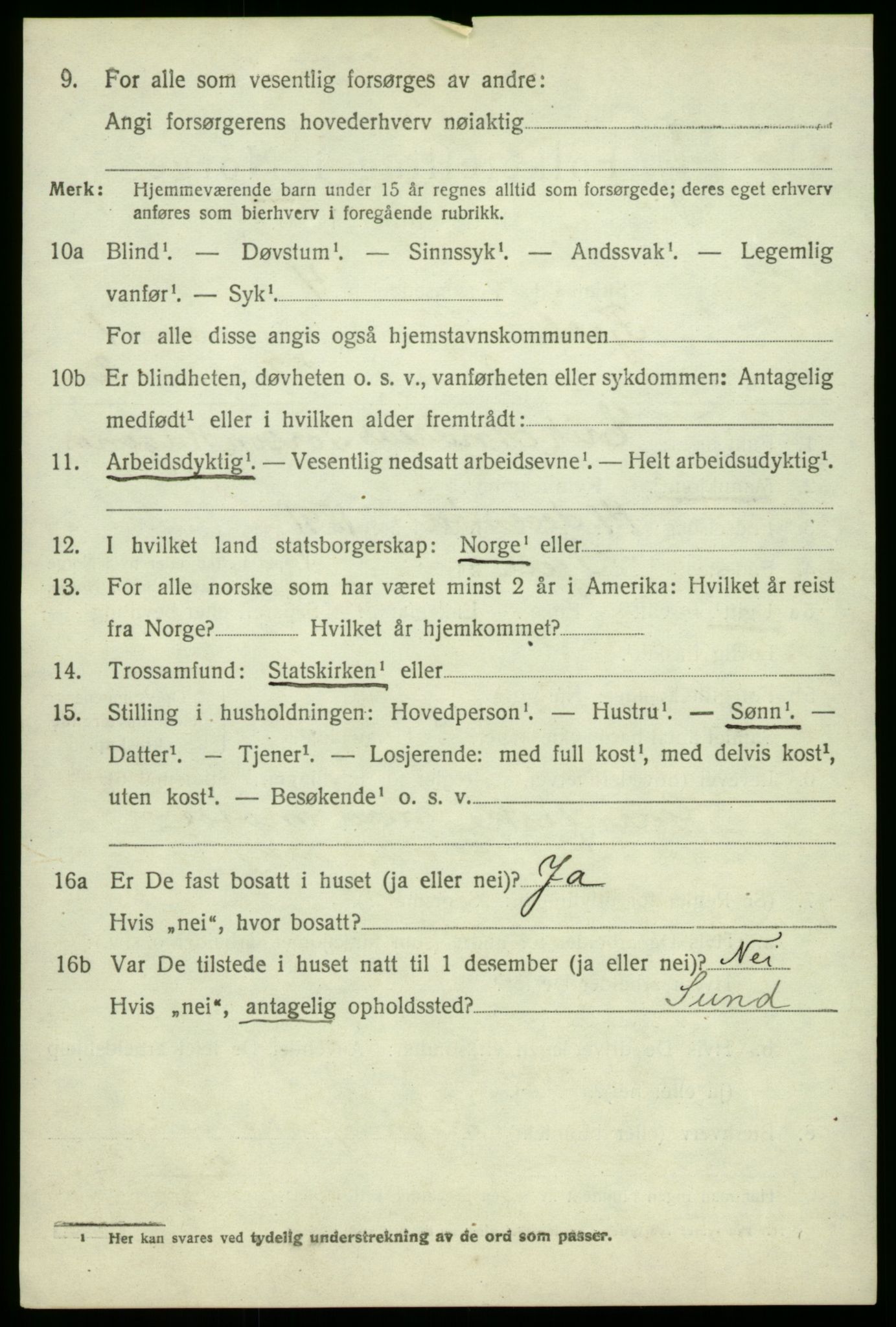 SAB, 1920 census for Fjell, 1920, p. 1479