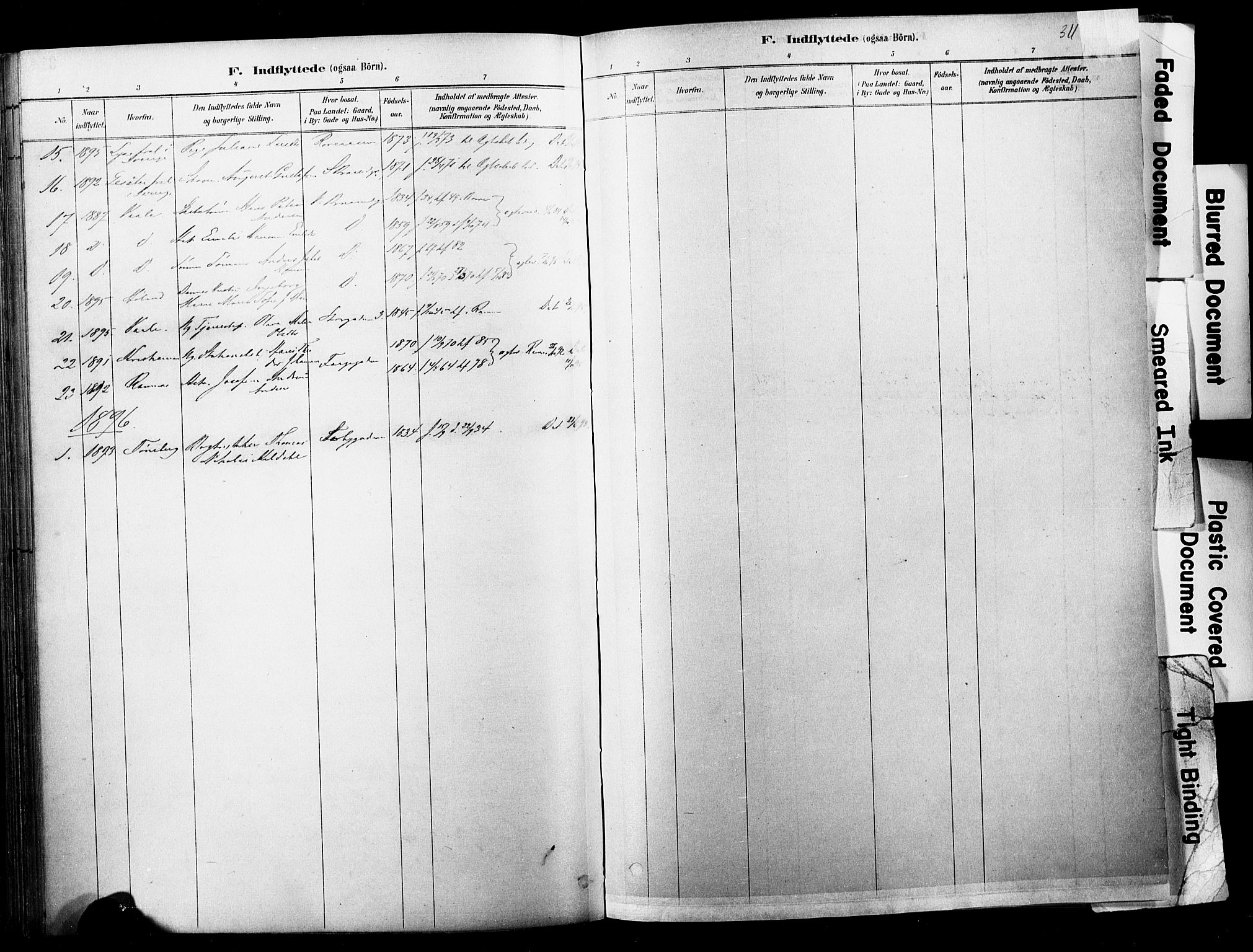 Horten kirkebøker, SAKO/A-348/F/Fa/L0004: Parish register (official) no. 4, 1888-1895, p. 311