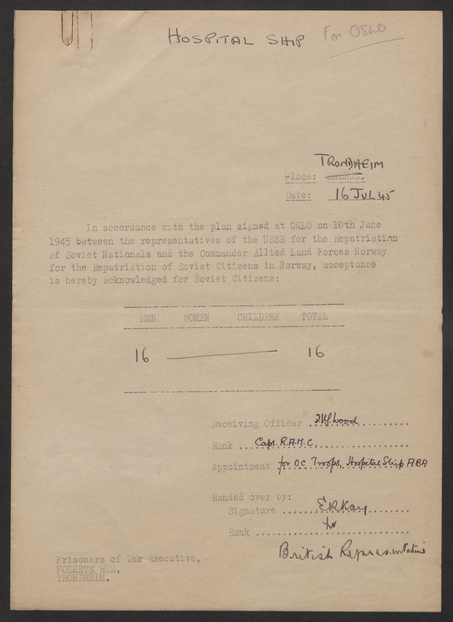 Flyktnings- og fangedirektoratet, Repatrieringskontoret, AV/RA-S-1681/D/Db/L0017: Displaced Persons (DPs) og sivile tyskere, 1945-1948, p. 92