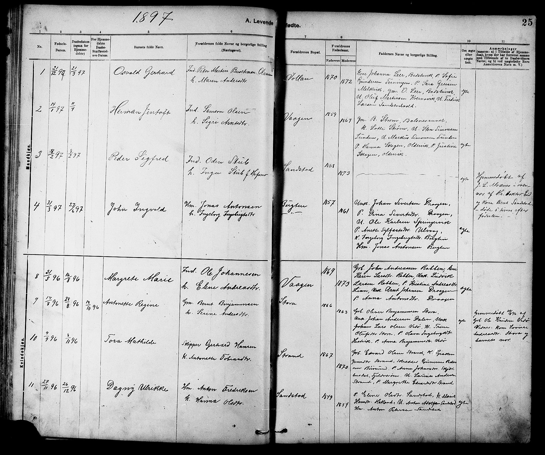Ministerialprotokoller, klokkerbøker og fødselsregistre - Sør-Trøndelag, SAT/A-1456/639/L0573: Parish register (copy) no. 639C01, 1890-1905, p. 25