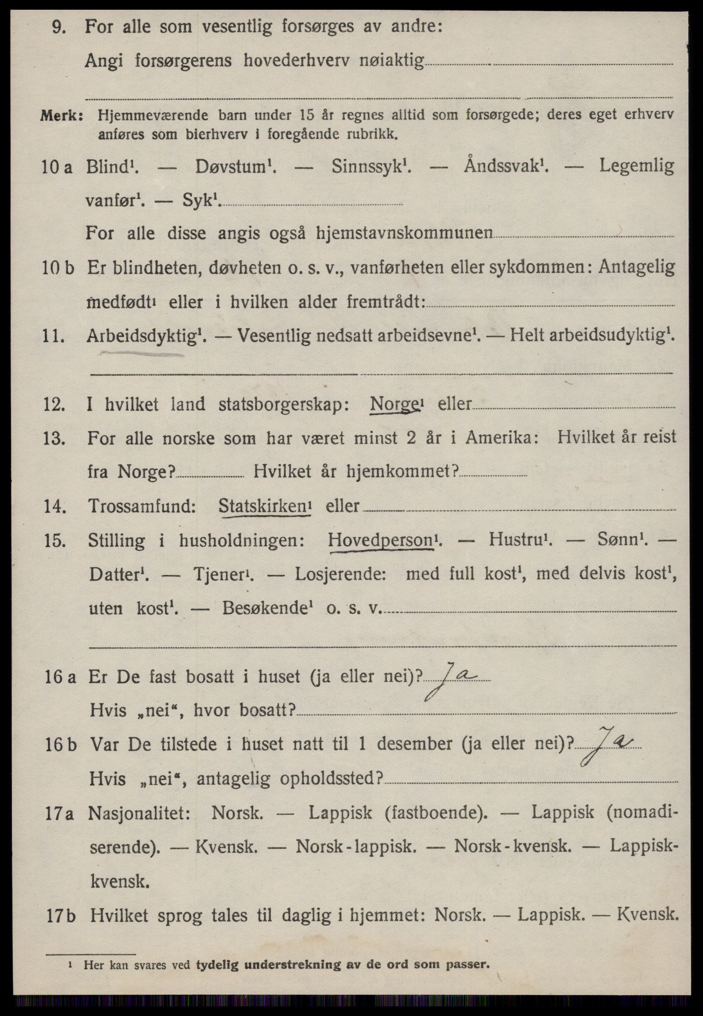 SAT, 1920 census for Røros, 1920, p. 3901