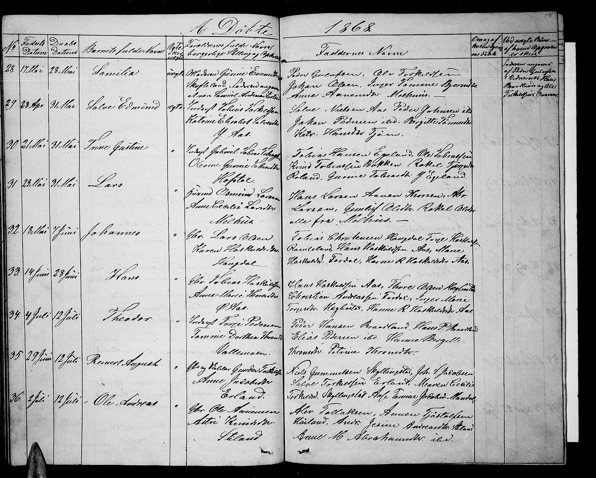 Sør-Audnedal sokneprestkontor, AV/SAK-1111-0039/F/Fb/Fbb/L0003: Parish register (copy) no. B 3, 1859-1868, p. 78