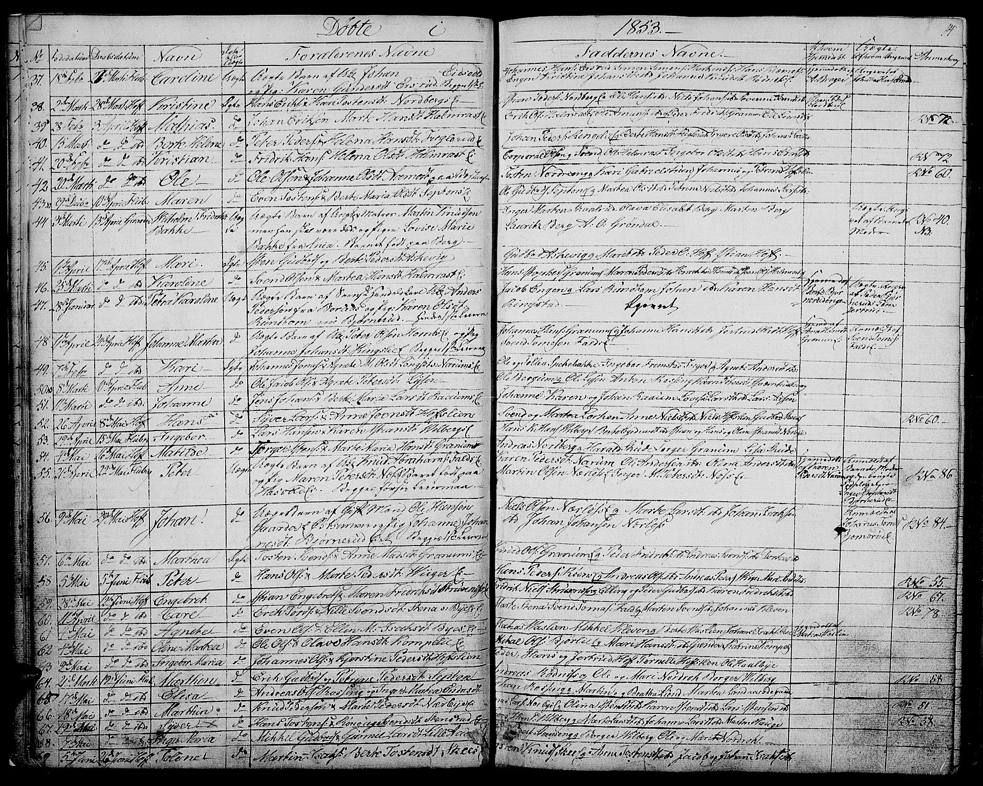 Søndre Land prestekontor, SAH/PREST-122/L/L0001: Parish register (copy) no. 1, 1849-1883, p. 14
