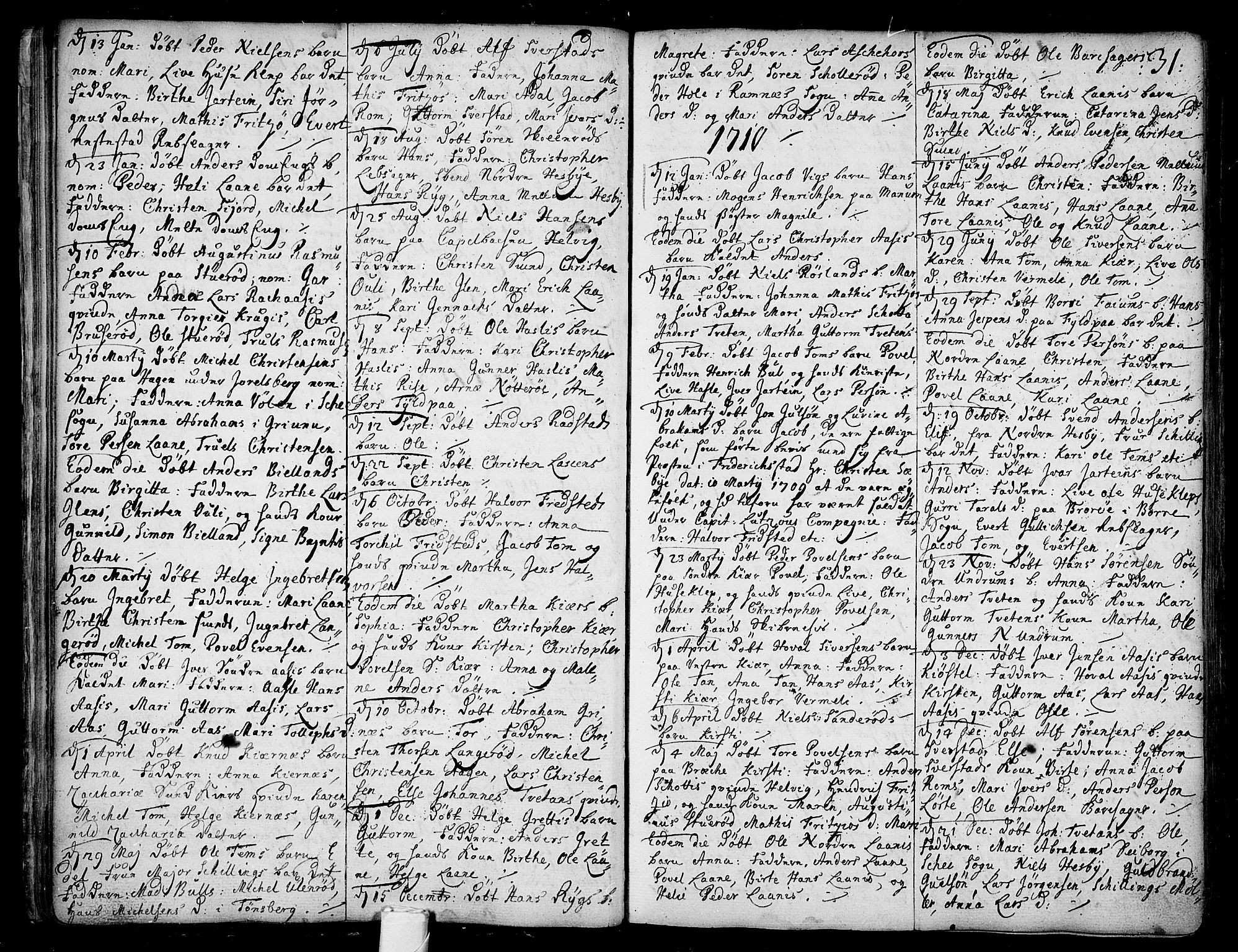 Sem kirkebøker, SAKO/A-5/F/Fa/L0001: Parish register (official) no. I 1, 1702-1763, p. 31