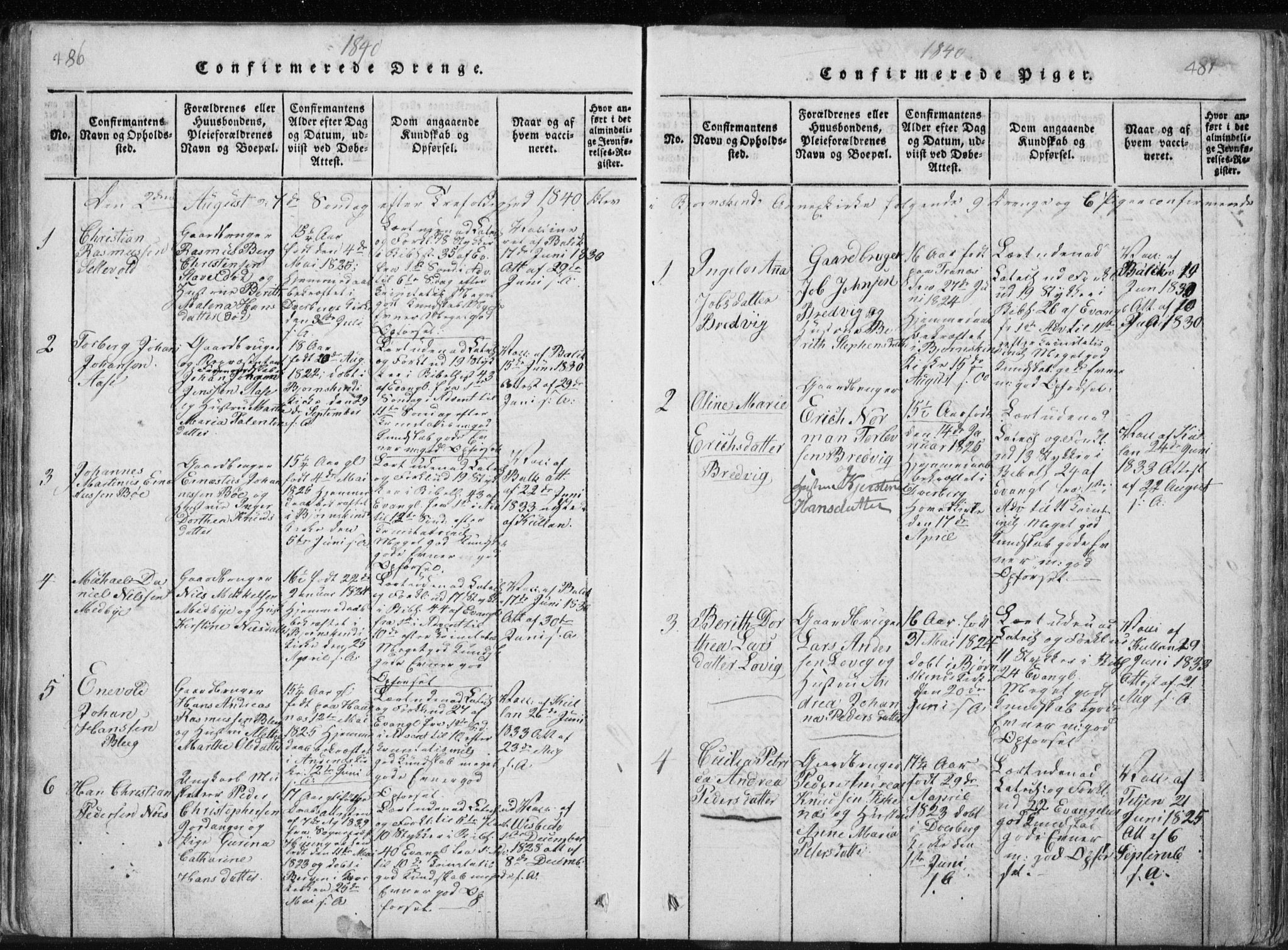 Ministerialprotokoller, klokkerbøker og fødselsregistre - Nordland, AV/SAT-A-1459/897/L1411: Parish register (copy) no. 897C01, 1820-1866, p. 486-487