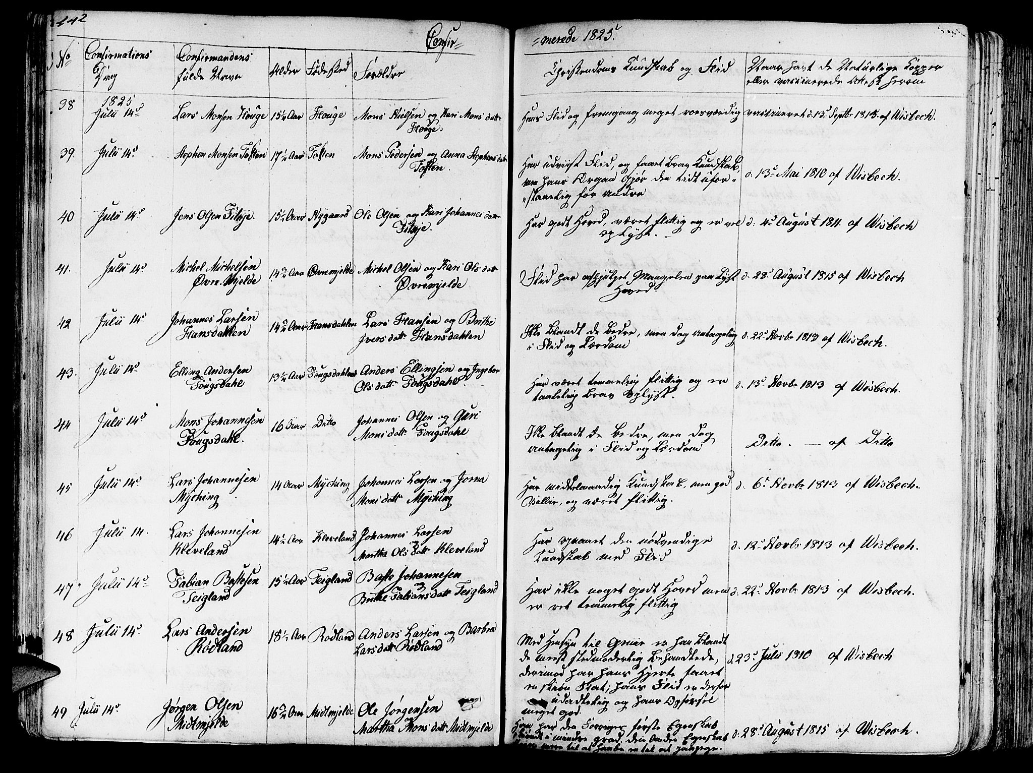 Haus sokneprestembete, AV/SAB-A-75601/H/Haa: Parish register (official) no. A 13, 1821-1827, p. 242