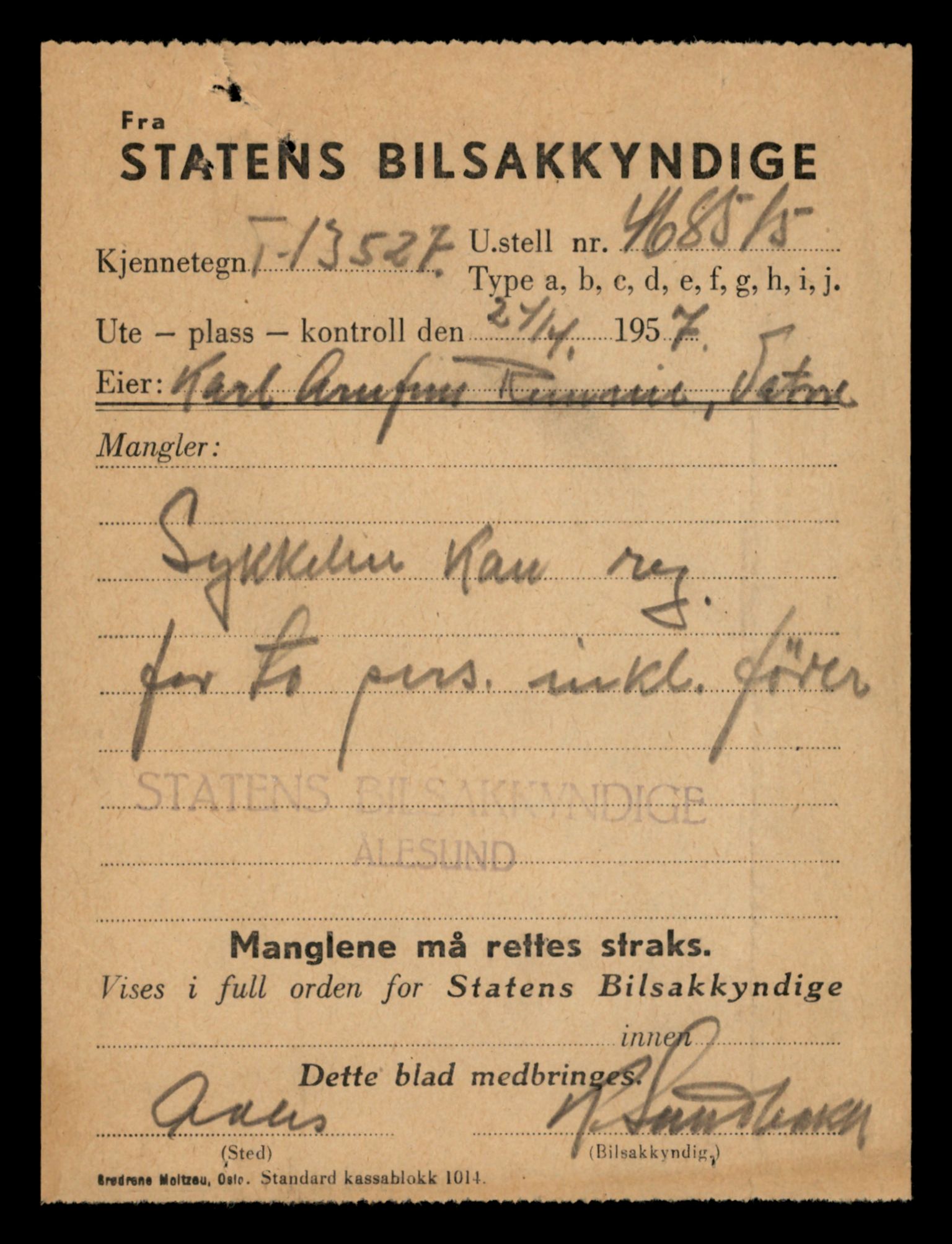 Møre og Romsdal vegkontor - Ålesund trafikkstasjon, AV/SAT-A-4099/F/Fe/L0039: Registreringskort for kjøretøy T 13361 - T 13530, 1927-1998, p. 2929