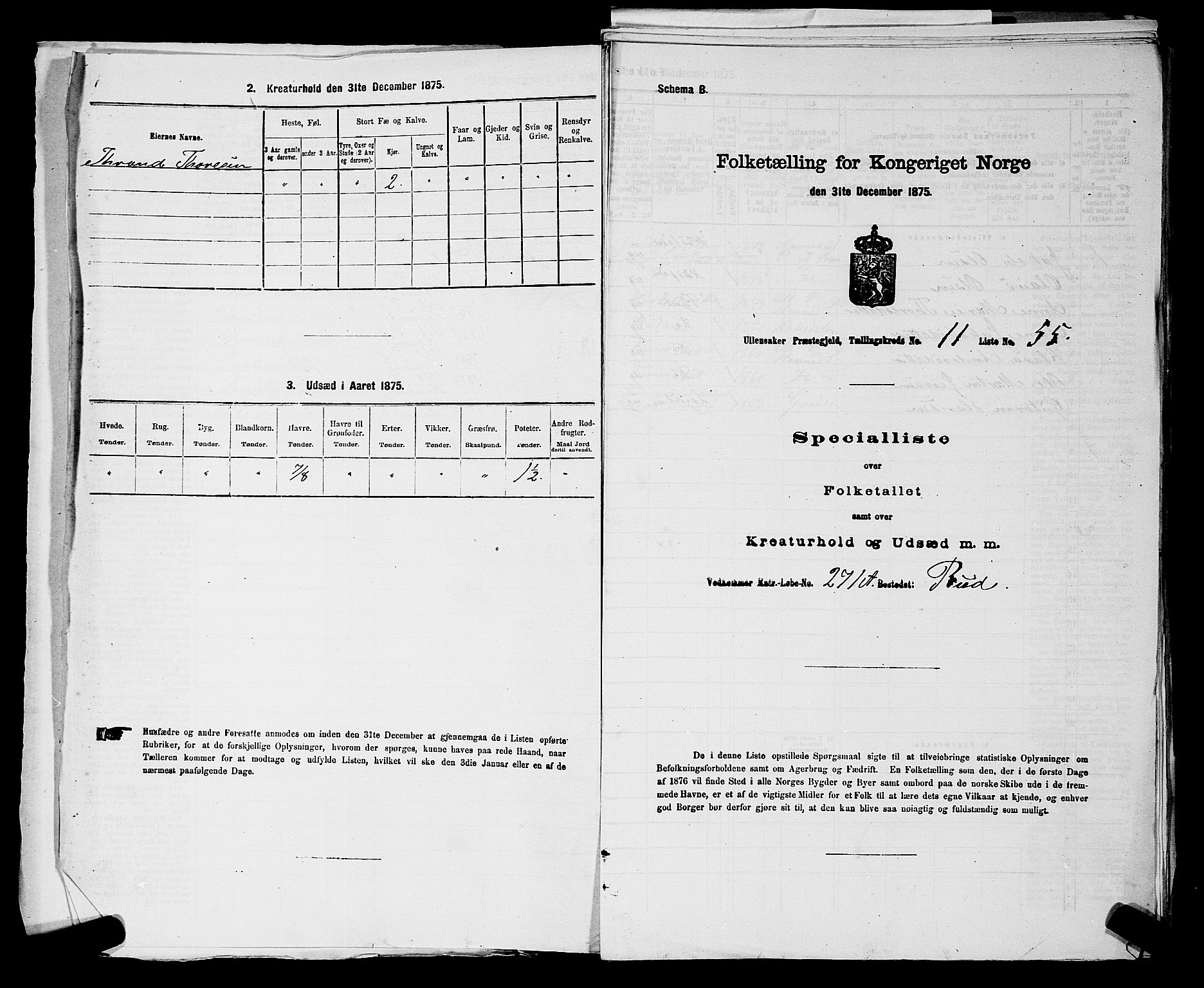 RA, 1875 census for 0235P Ullensaker, 1875, p. 1563