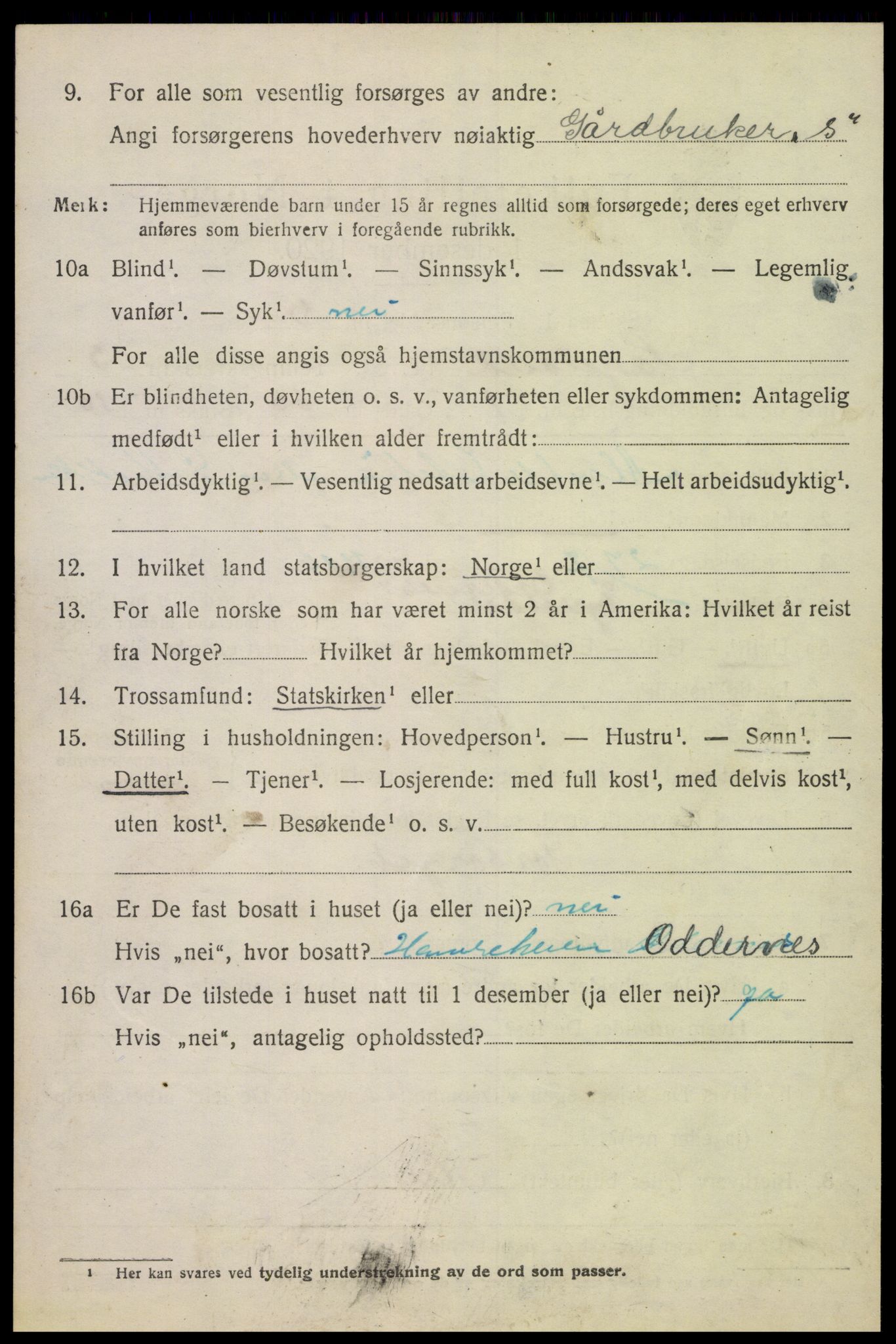 SAK, 1920 census for Hægeland, 1920, p. 946