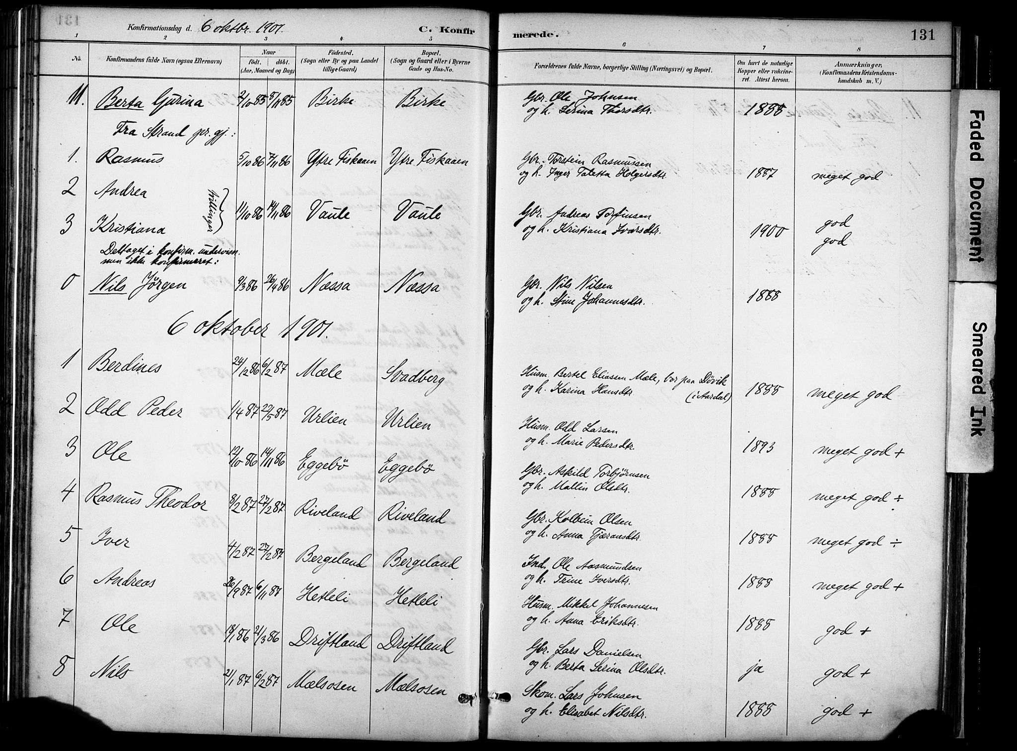 Hjelmeland sokneprestkontor, AV/SAST-A-101843/02/A/L0001: Parish register (official) no. A 16, 1887-1926, p. 131