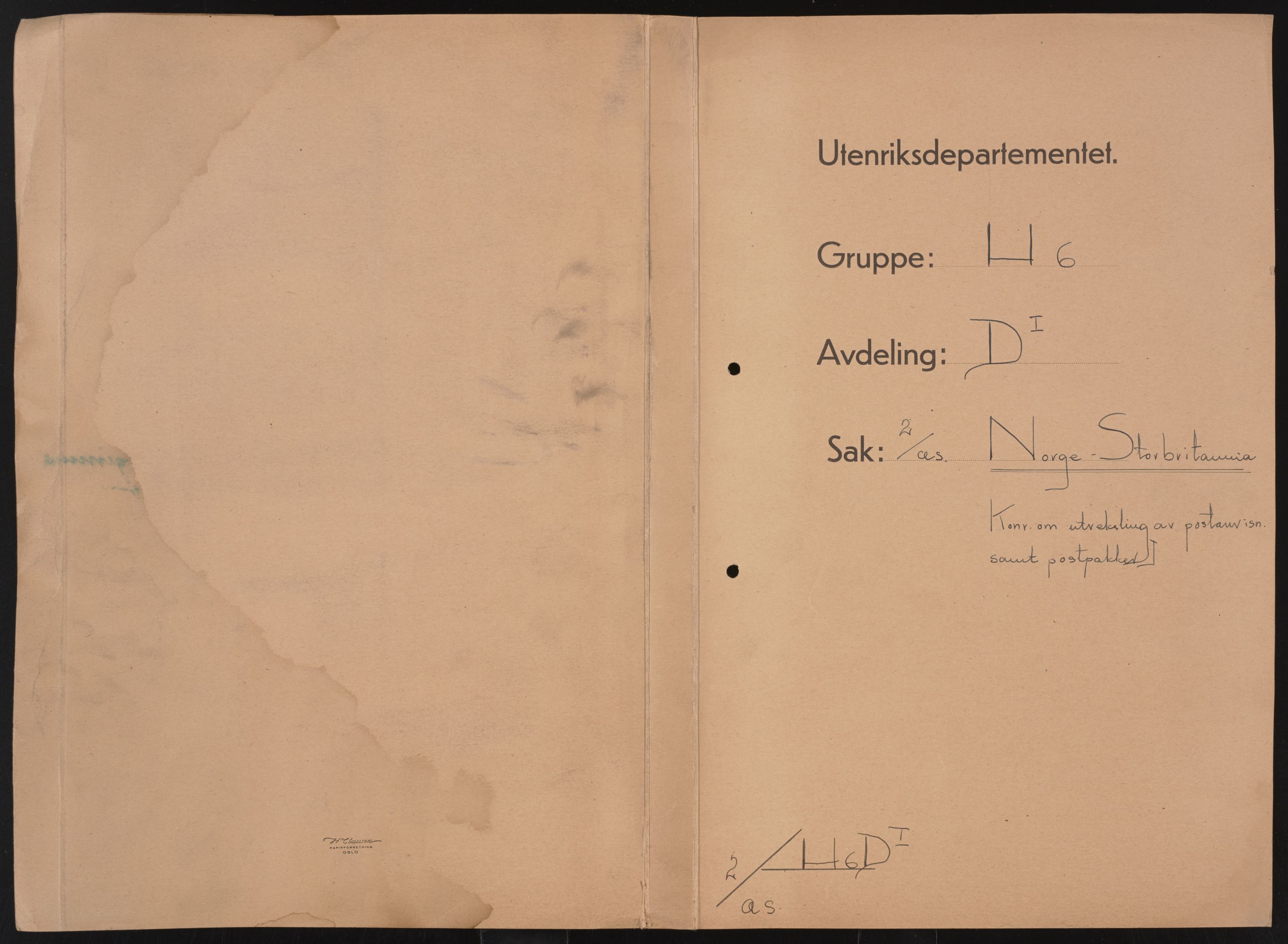 Utenriksdepartementet, AV/RA-S-2259, 1846-1939, p. 506