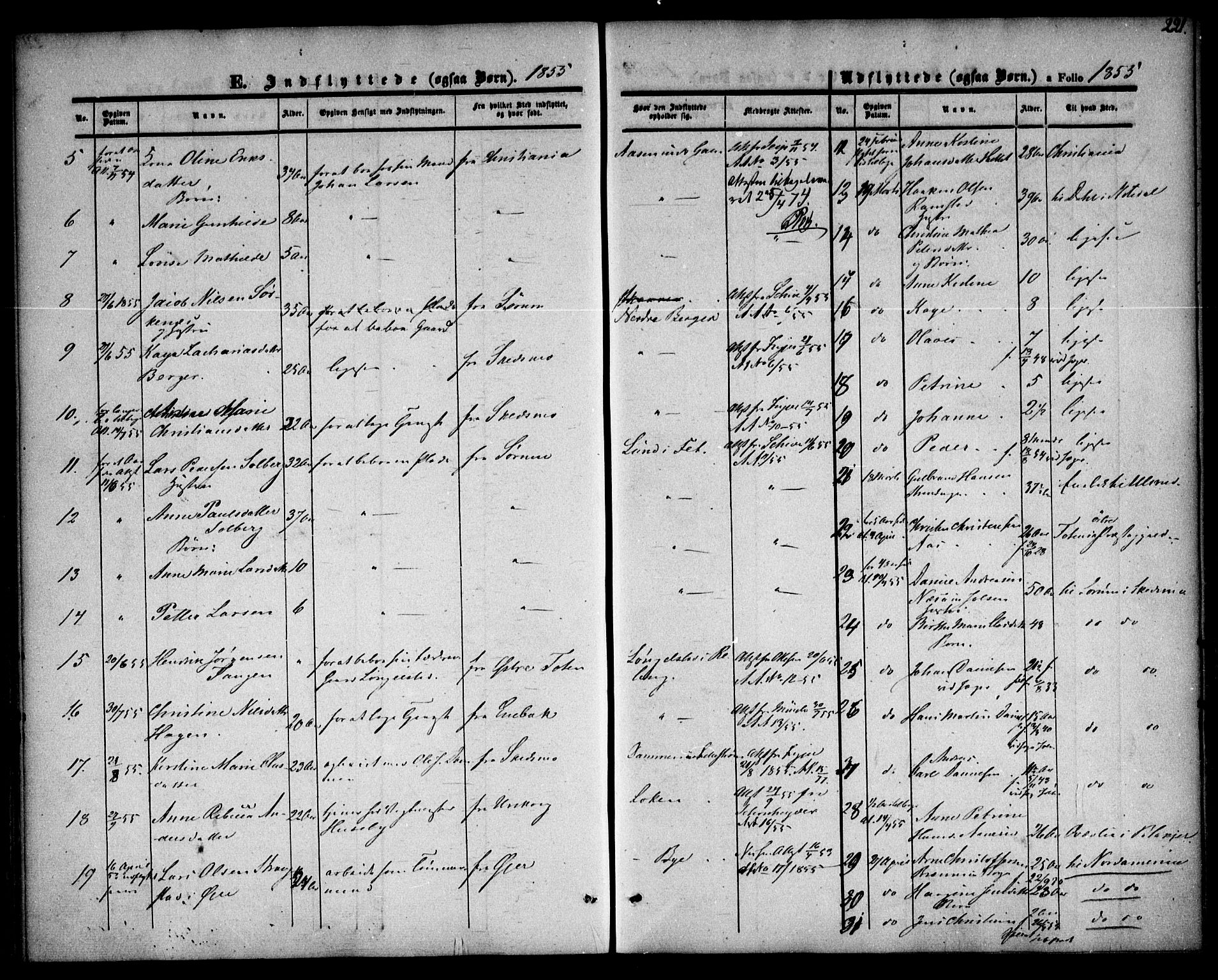 Fet prestekontor Kirkebøker, SAO/A-10370a/F/Fa/L0010: Parish register (official) no. I 10, 1847-1859, p. 221