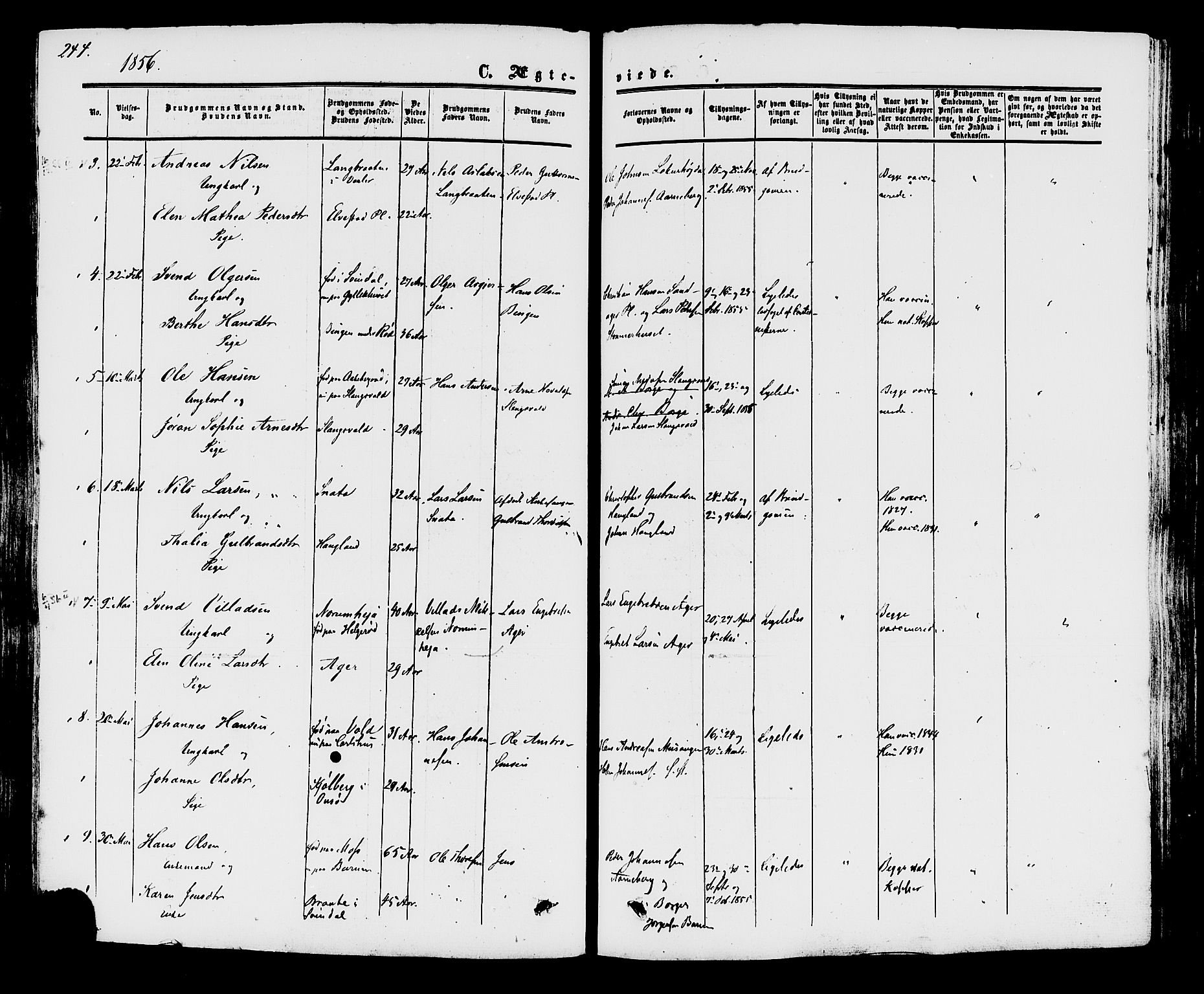 Råde prestekontor kirkebøker, AV/SAO-A-2009/F/Fa/L0006: Parish register (official) no. 6, 1854-1877, p. 244