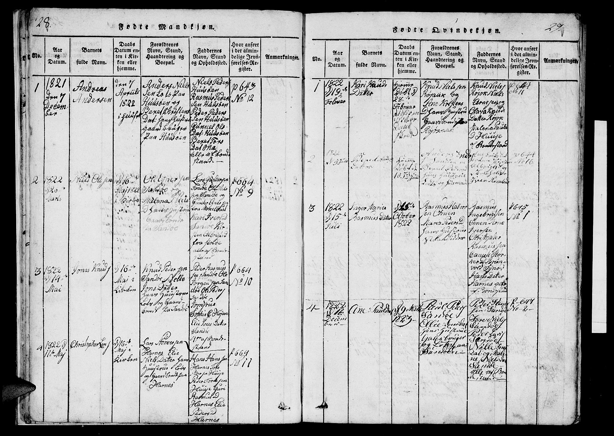 Ministerialprotokoller, klokkerbøker og fødselsregistre - Møre og Romsdal, AV/SAT-A-1454/561/L0727: Parish register (official) no. 561A01, 1817-1858, p. 28-29