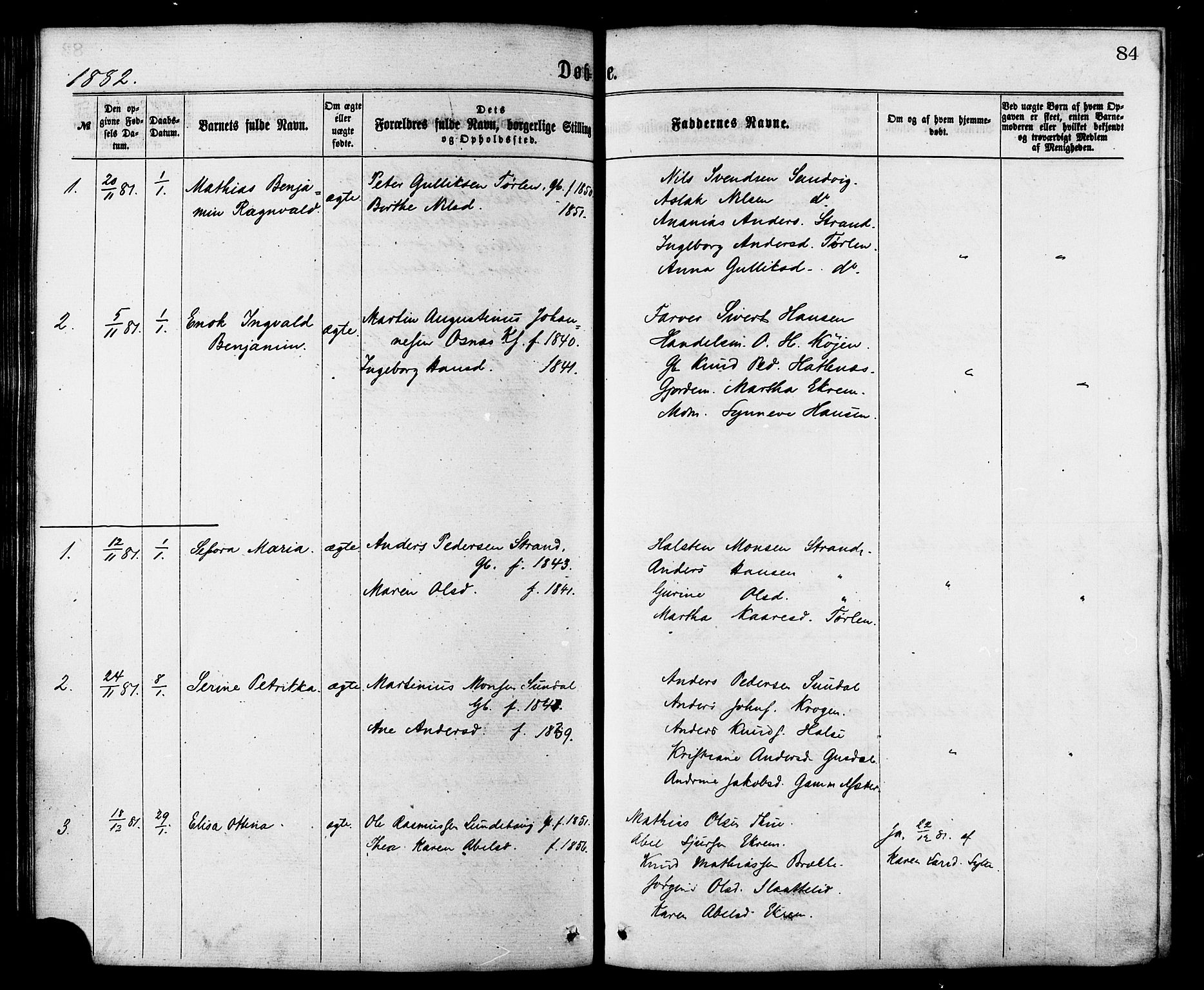 Ministerialprotokoller, klokkerbøker og fødselsregistre - Møre og Romsdal, AV/SAT-A-1454/501/L0007: Parish register (official) no. 501A07, 1868-1884, p. 84