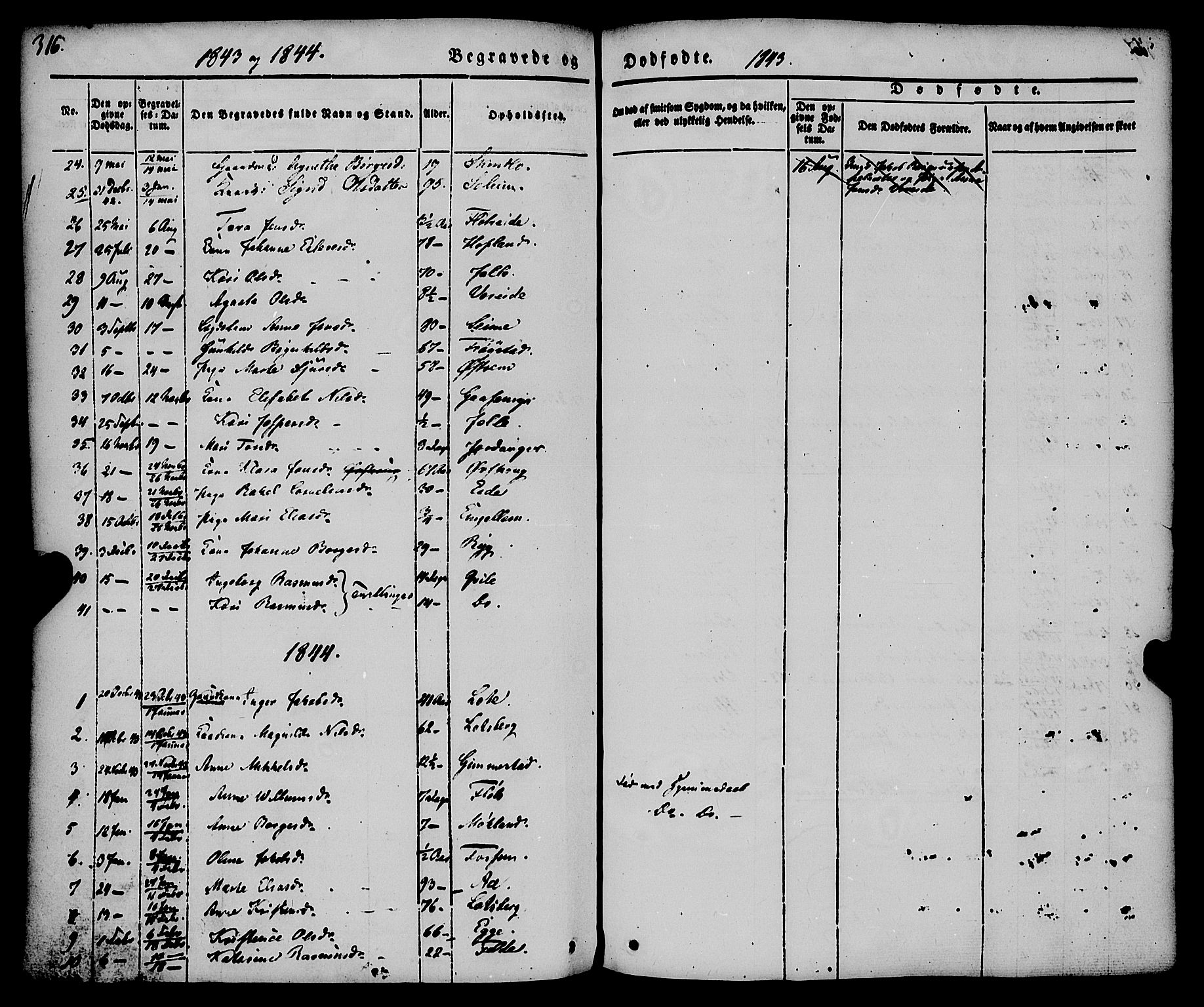 Gloppen sokneprestembete, SAB/A-80101/H/Haa/Haaa/L0008: Parish register (official) no. A 8, 1837-1855, p. 316