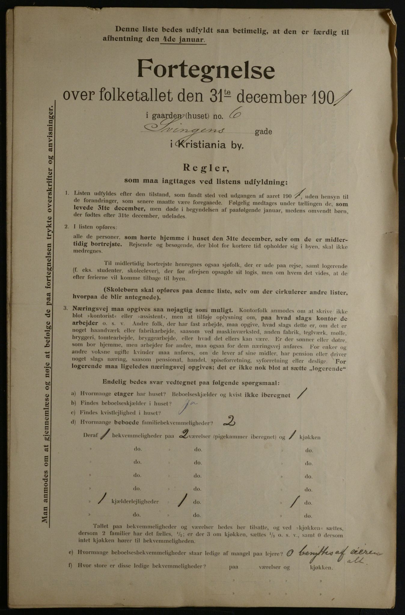 OBA, Municipal Census 1901 for Kristiania, 1901, p. 16316