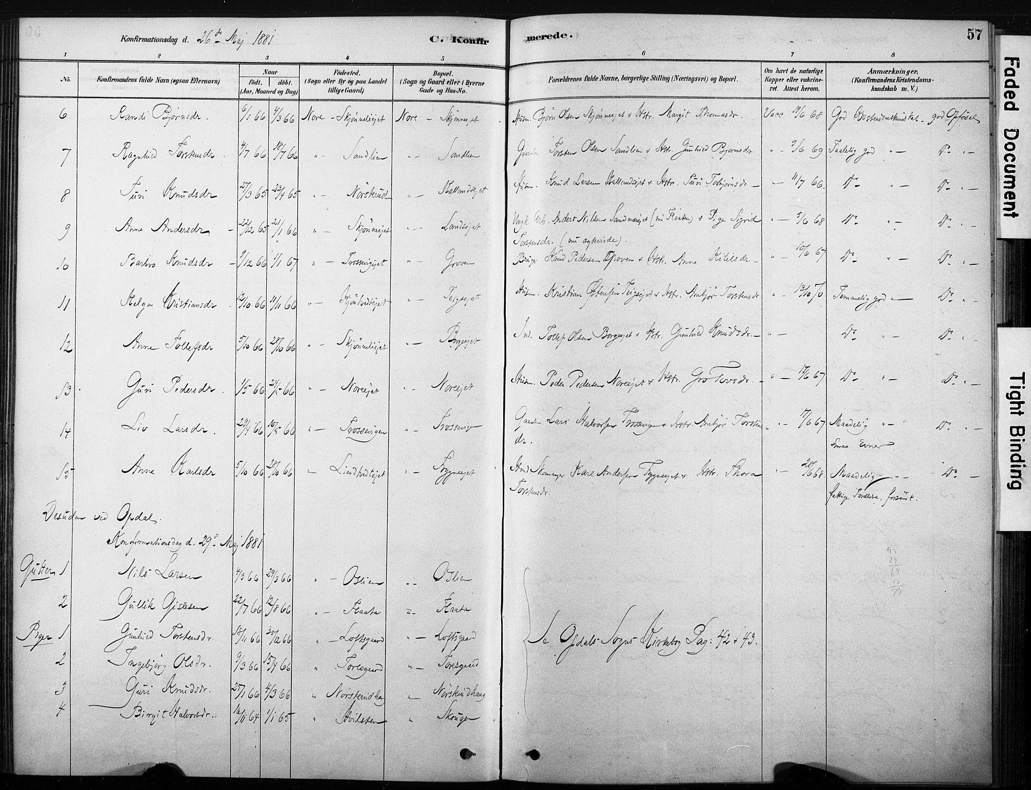 Nore kirkebøker, SAKO/A-238/F/Fb/L0001: Parish register (official) no. II 1, 1878-1886, p. 57