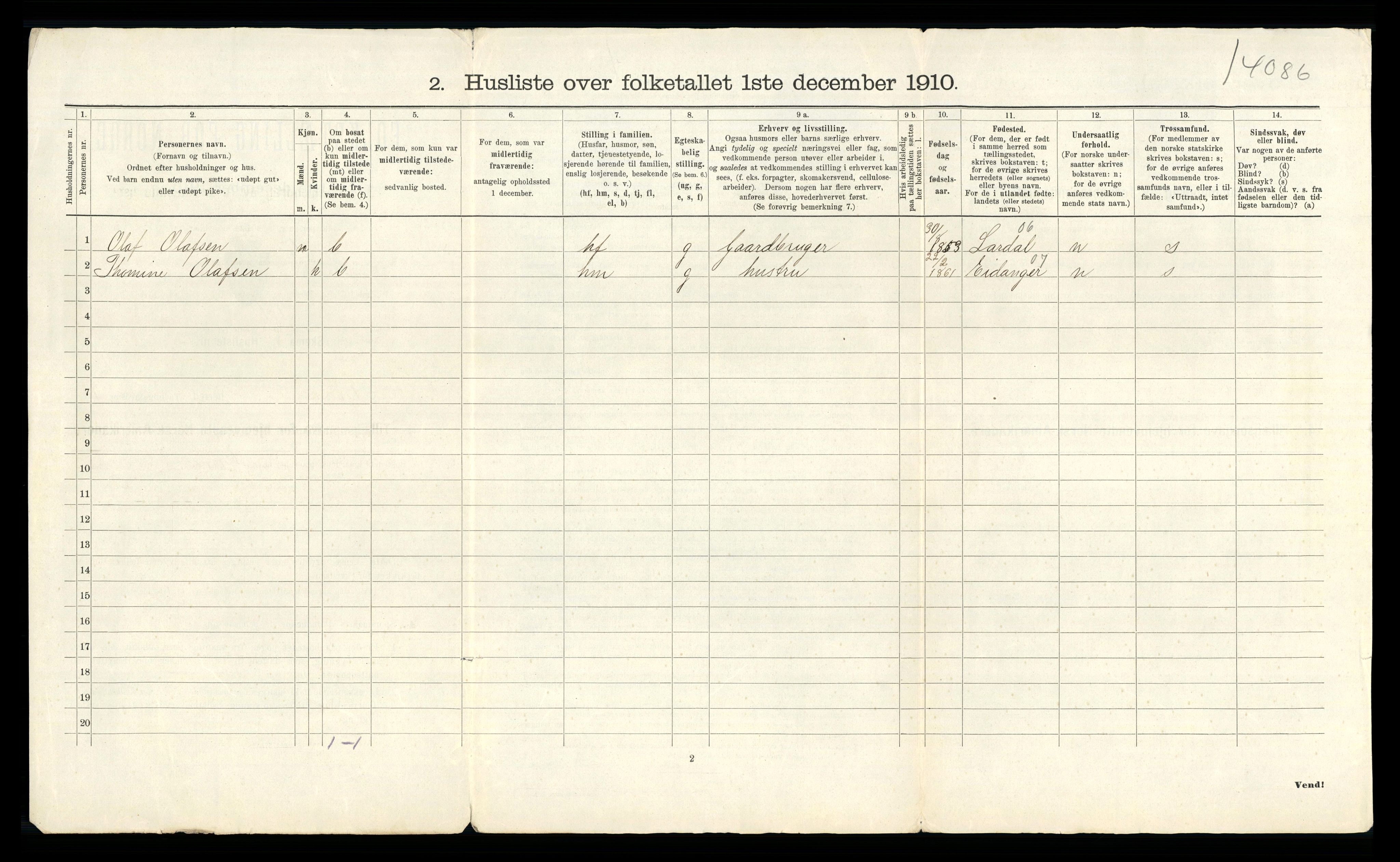 RA, 1910 census for Tjøme, 1910, p. 44