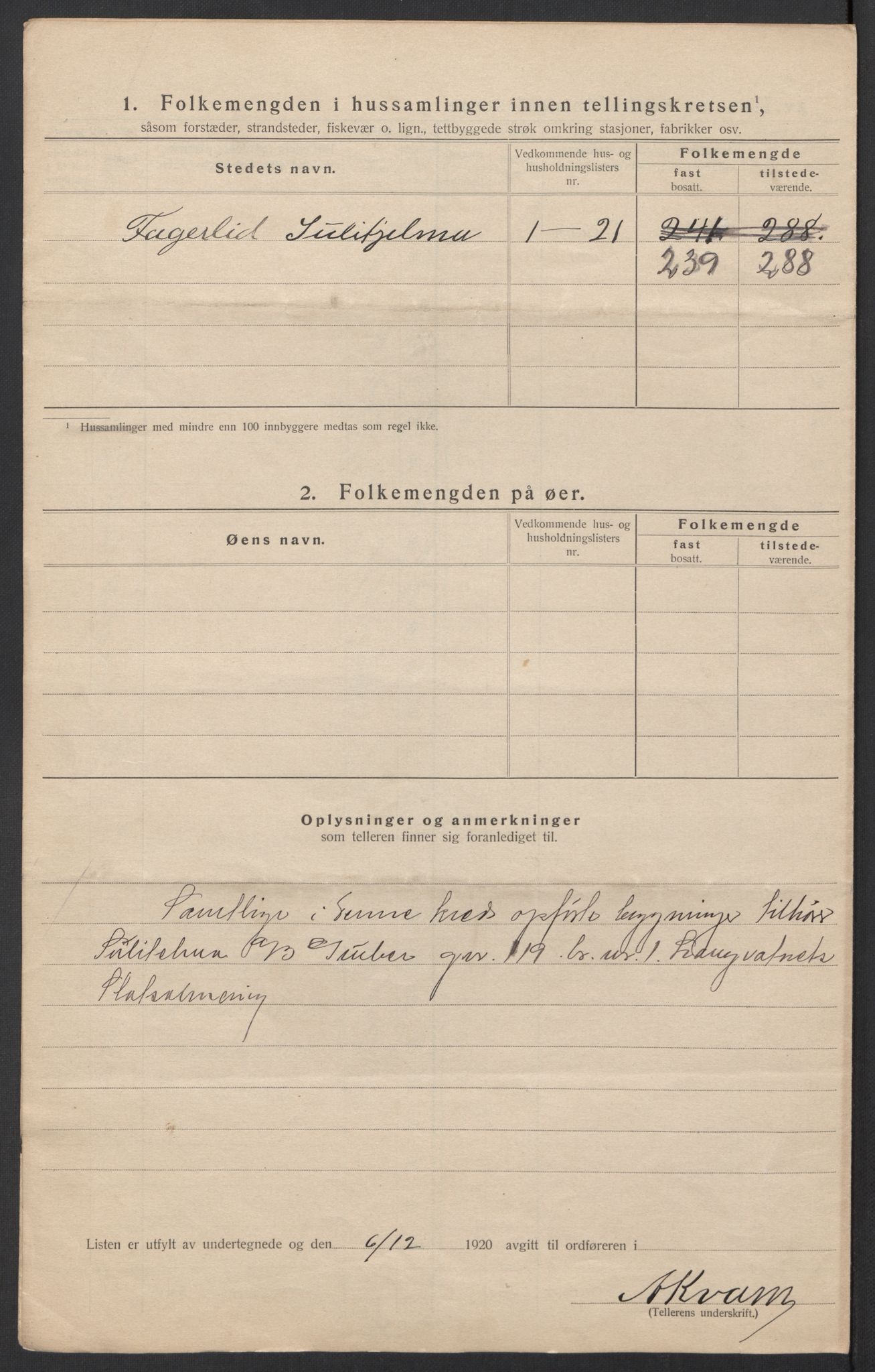 SAT, 1920 census for Fauske, 1920, p. 11