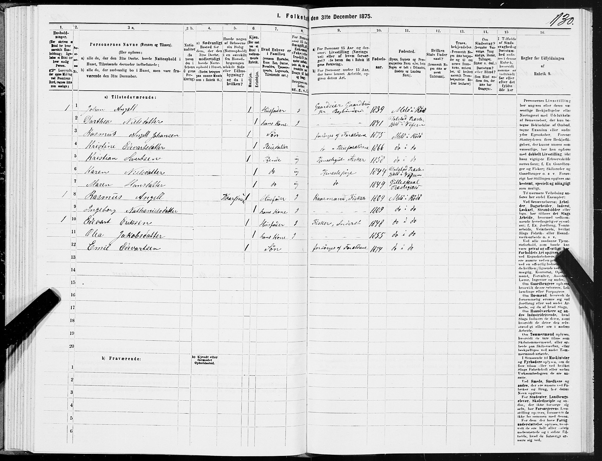 SAT, 1875 census for 1836P Rødøy, 1875, p. 4130