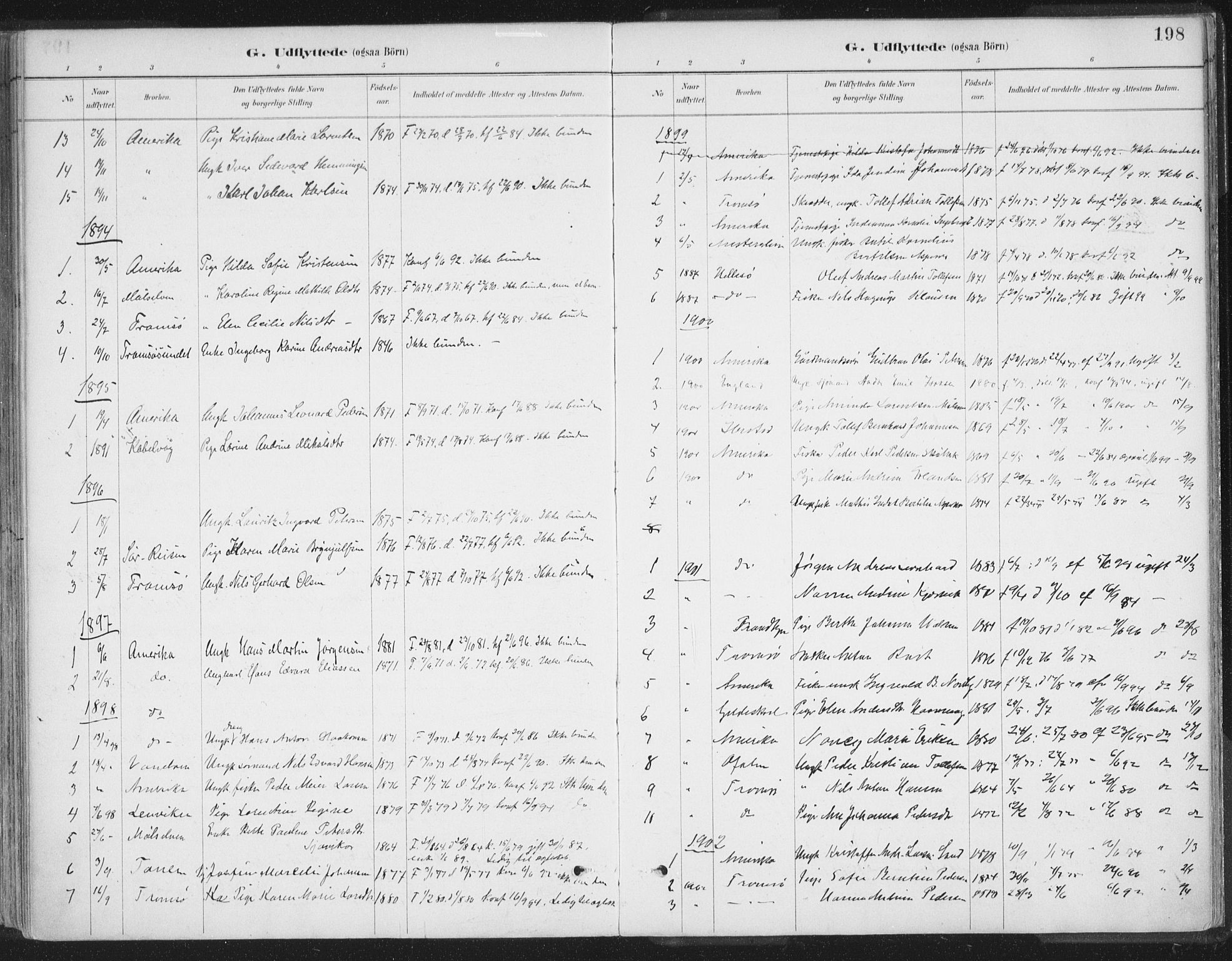 Balsfjord sokneprestembete, SATØ/S-1303/G/Ga/L0007kirke: Parish register (official) no. 7, 1887-1909, p. 198