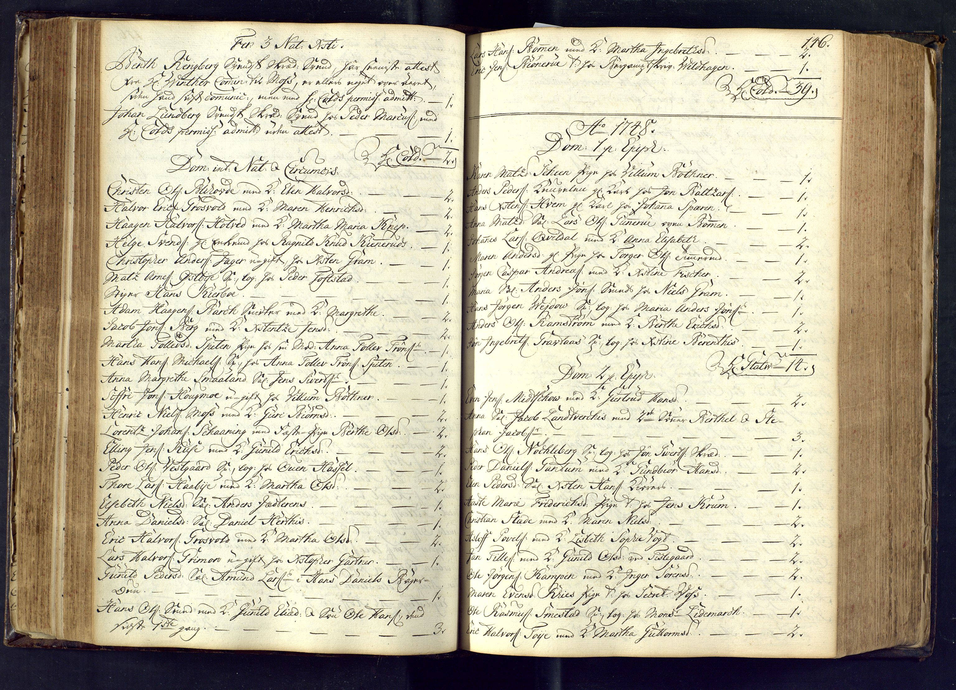 Kongsberg kirkebøker, SAKO/A-22/M/Ma/L0003: Communicants register no. 3, 1745-1750, p. 146