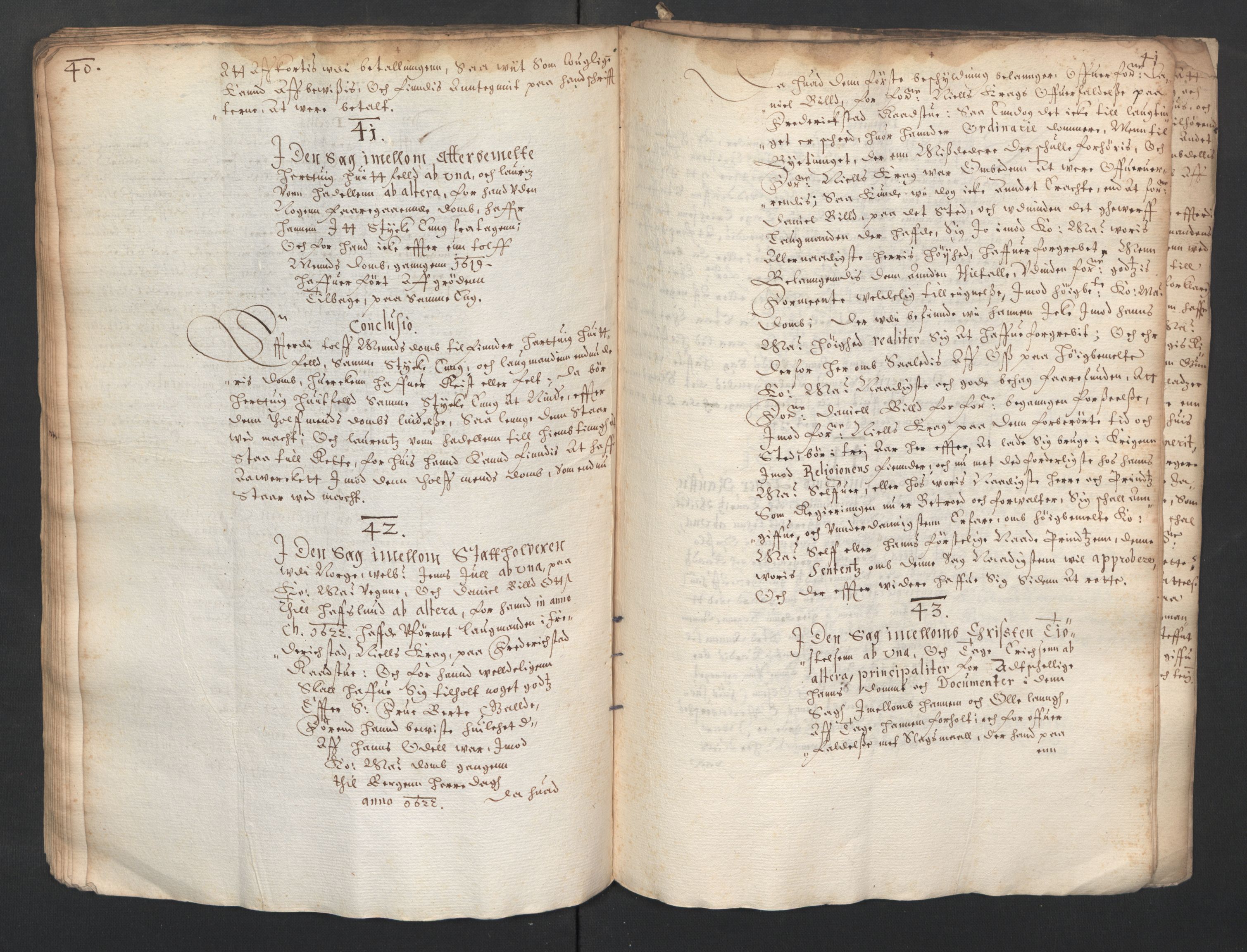 Herredagen 1539-1664  (Kongens Retterting), RA/EA-2882/A/L0015: Avsiktsbok, 1625, p. 40-41