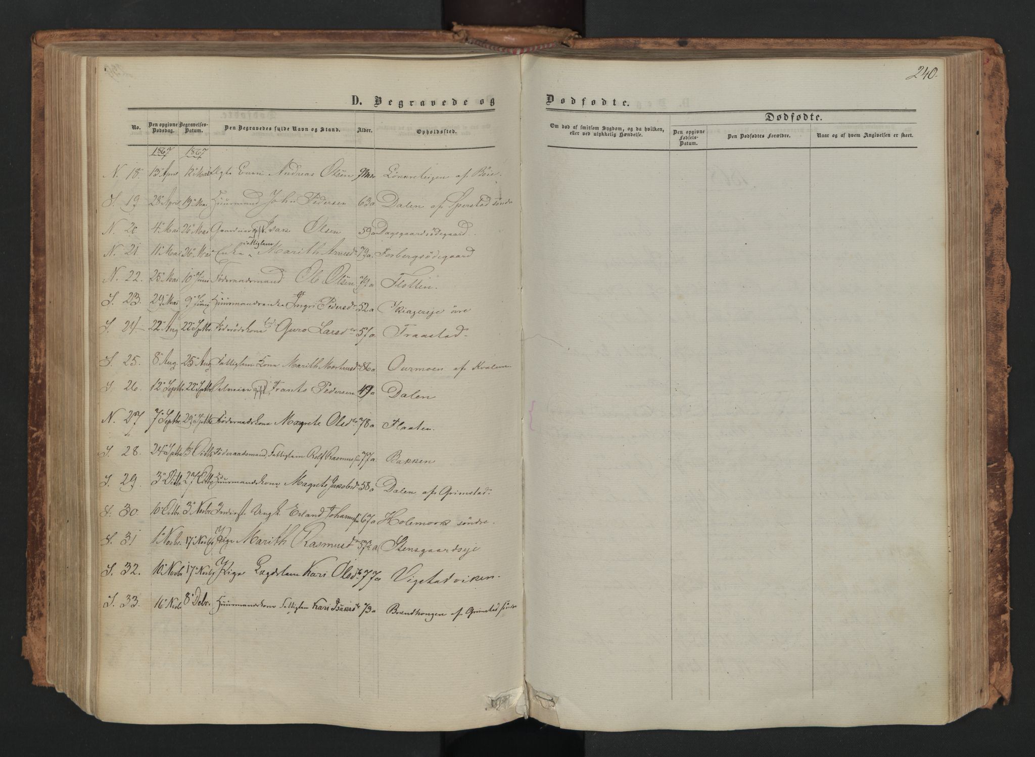 Skjåk prestekontor, SAH/PREST-072/H/Ha/Haa/L0001: Parish register (official) no. 1, 1863-1879, p. 240