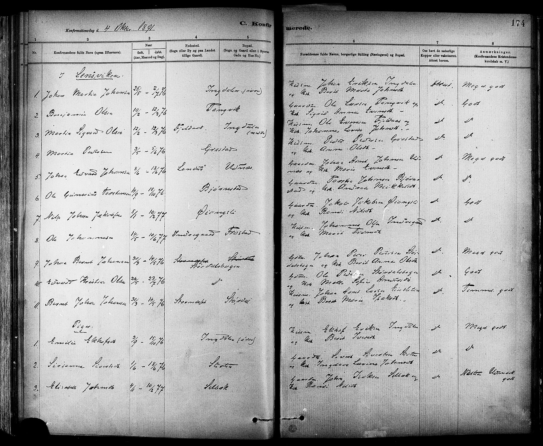 Ministerialprotokoller, klokkerbøker og fødselsregistre - Sør-Trøndelag, AV/SAT-A-1456/647/L0634: Parish register (official) no. 647A01, 1885-1896, p. 174