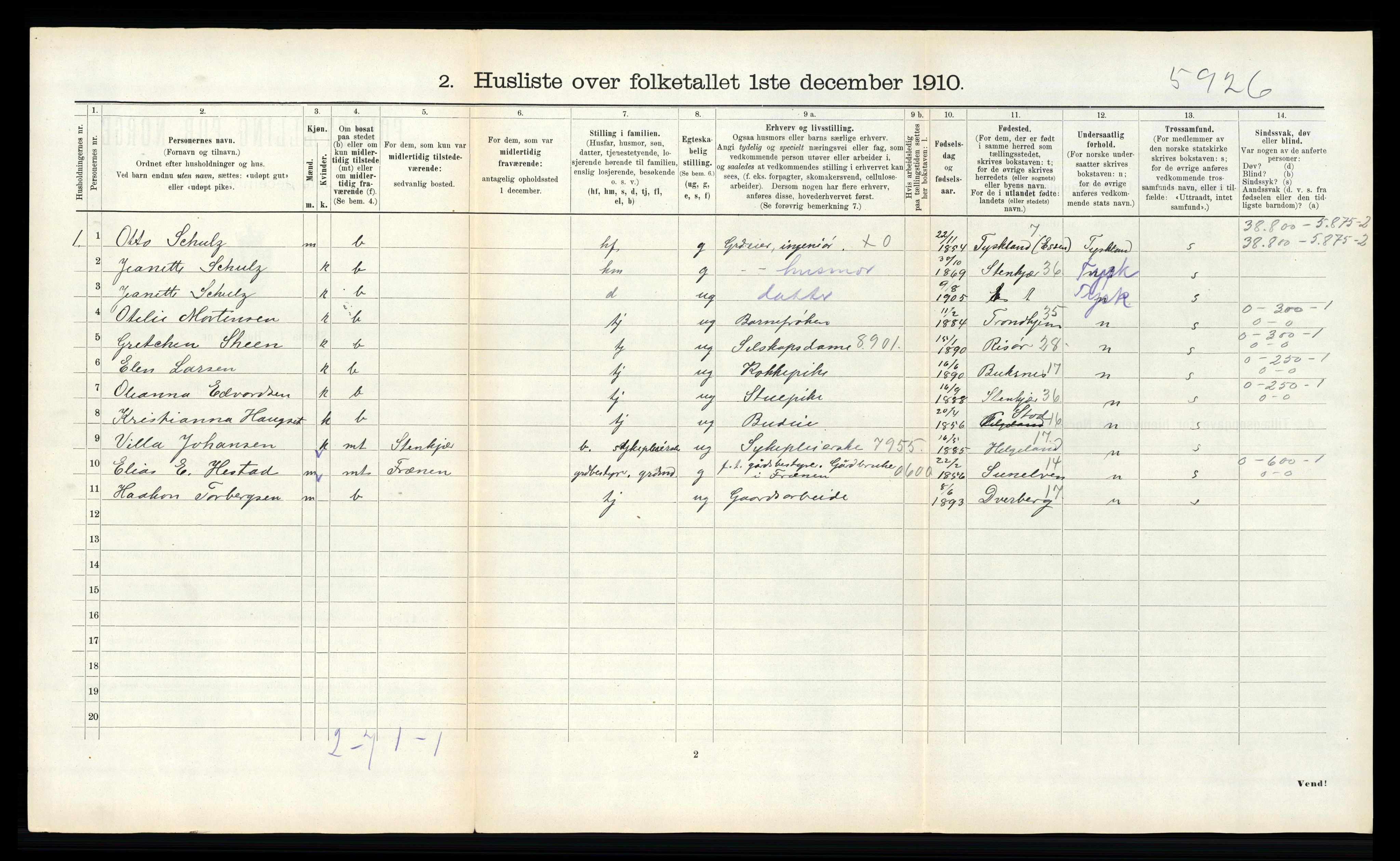 RA, 1910 census for Egge, 1910, p. 238