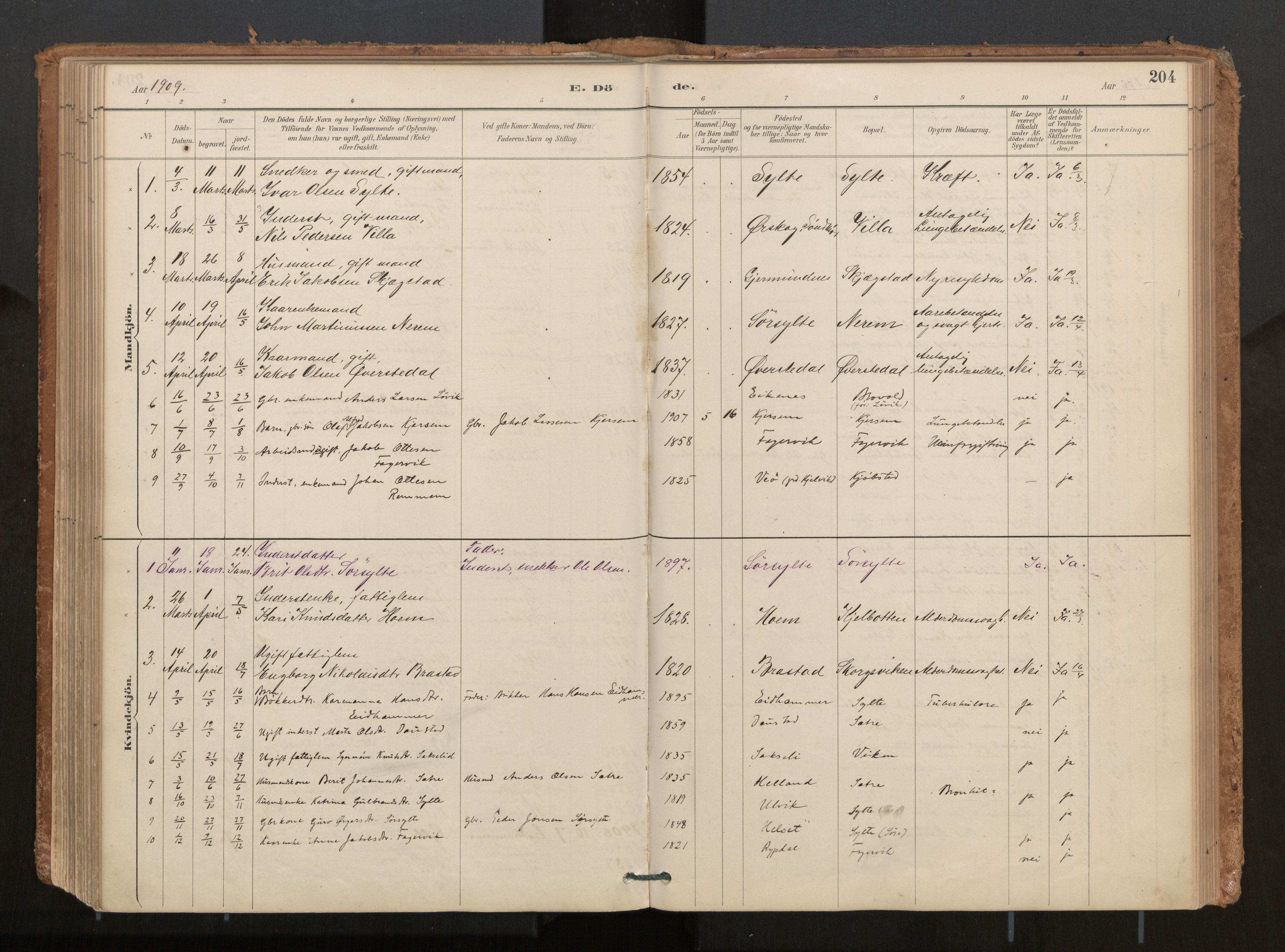 Ministerialprotokoller, klokkerbøker og fødselsregistre - Møre og Romsdal, AV/SAT-A-1454/541/L0545a: Parish register (official) no. 541A03, 1887-1912, p. 204