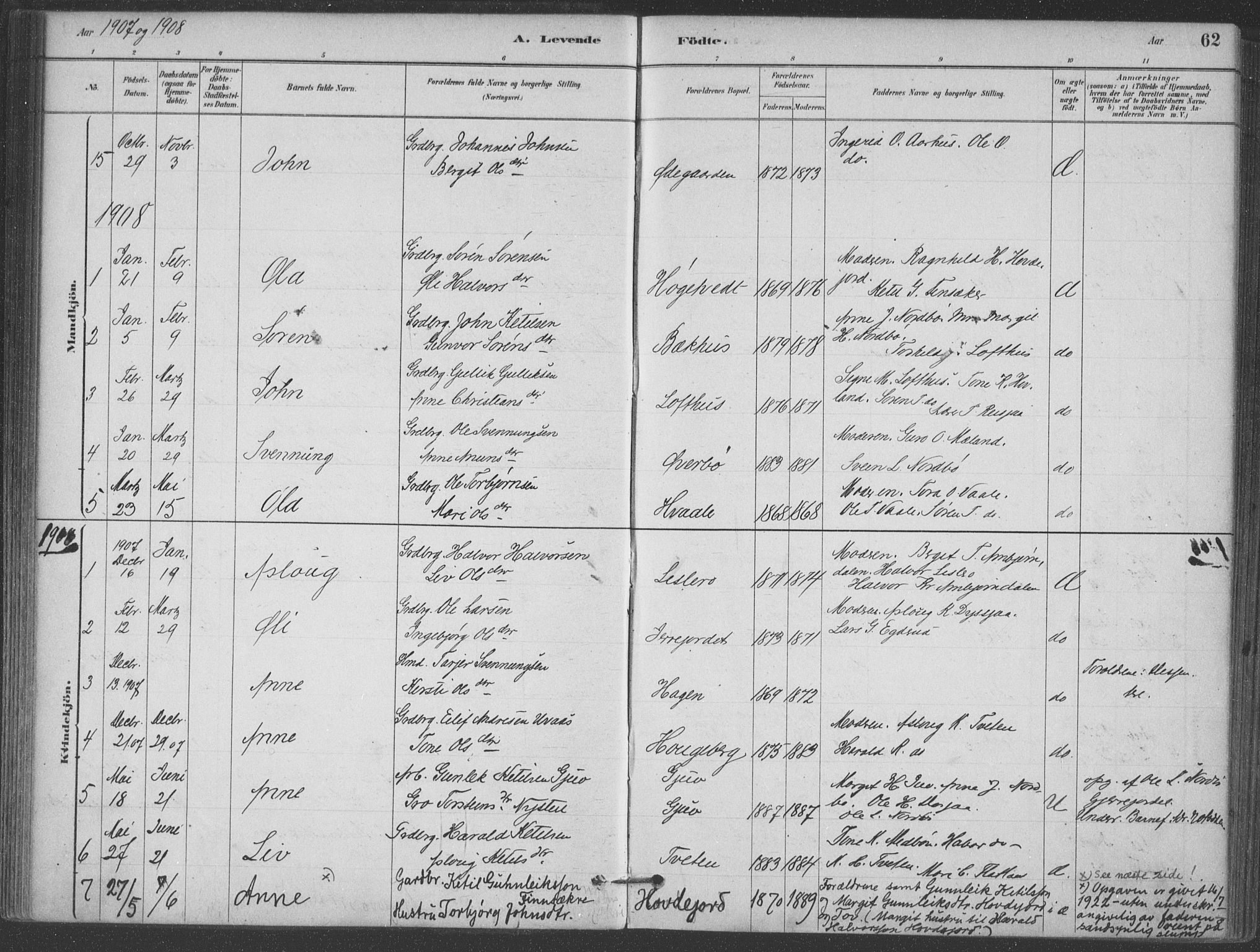 Hjartdal kirkebøker, AV/SAKO-A-270/F/Fa/L0010: Parish register (official) no. I 10, 1880-1929, p. 62