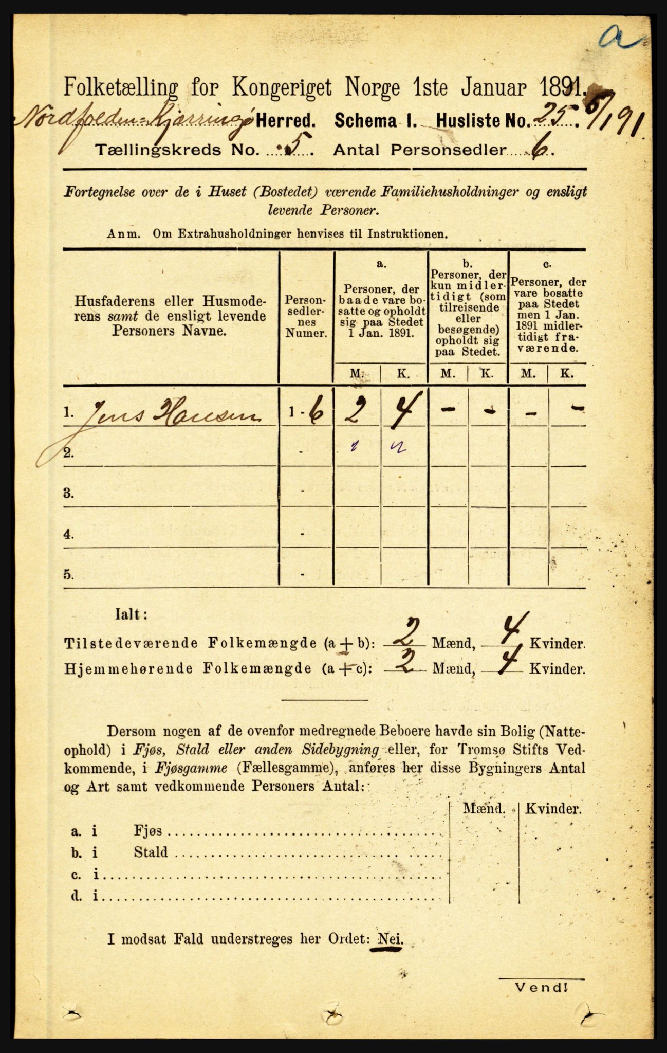 RA, 1891 census for 1846 Nordfold-Kjerringøy, 1891, p. 1151