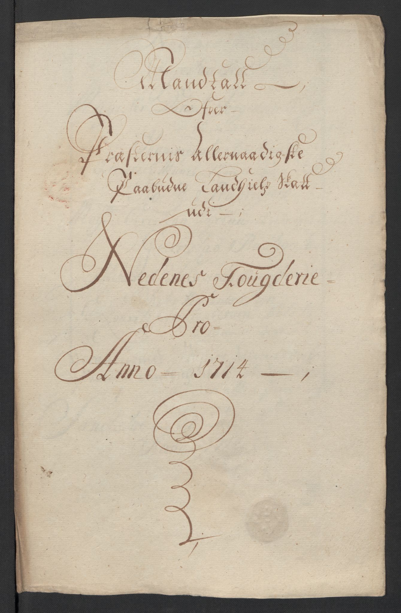 Rentekammeret inntil 1814, Reviderte regnskaper, Fogderegnskap, AV/RA-EA-4092/R39/L2321: Fogderegnskap Nedenes, 1713-1714, p. 179