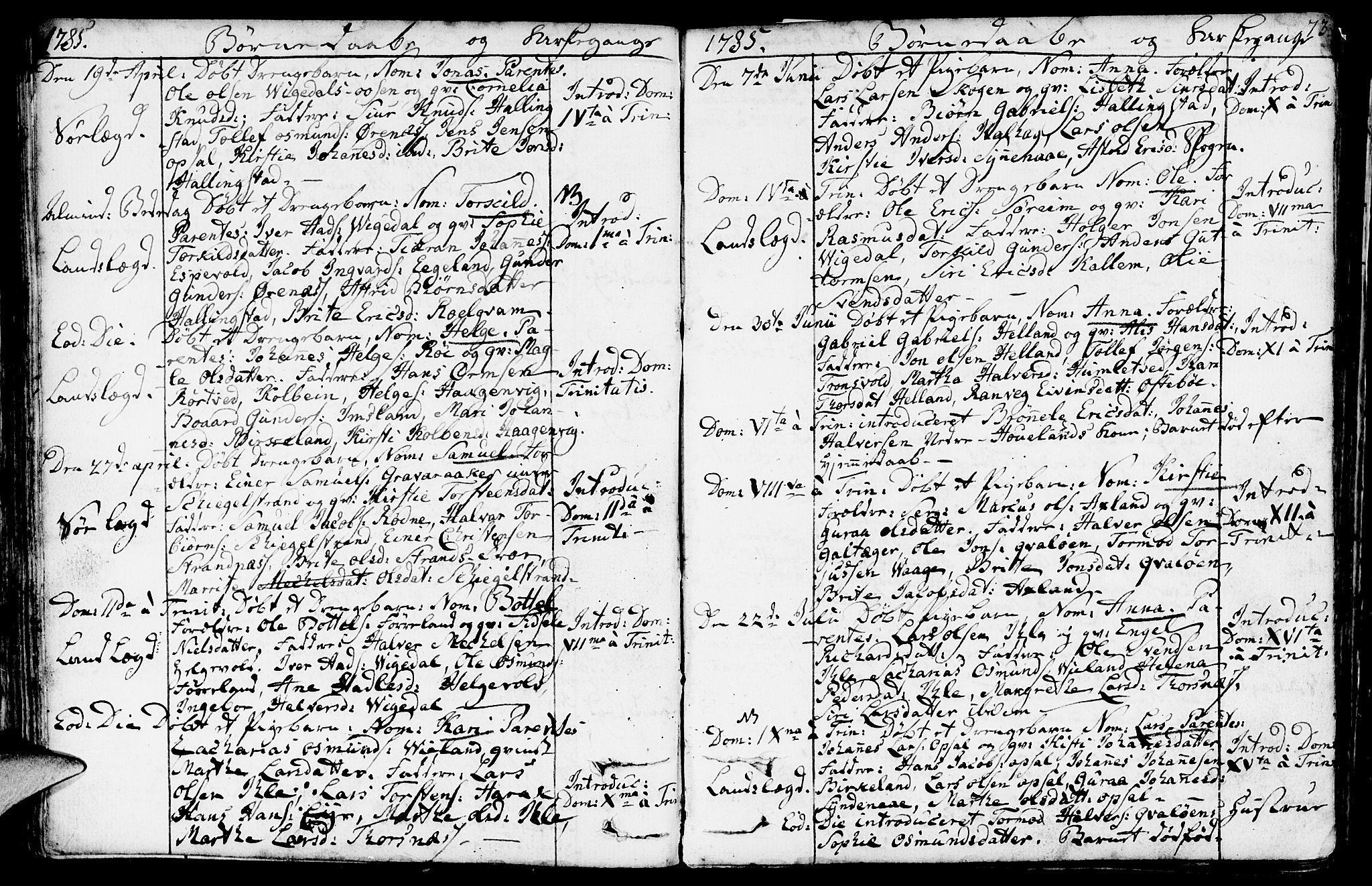 Vikedal sokneprestkontor, SAST/A-101840/01/IV: Parish register (official) no. A 2, 1779-1817, p. 73