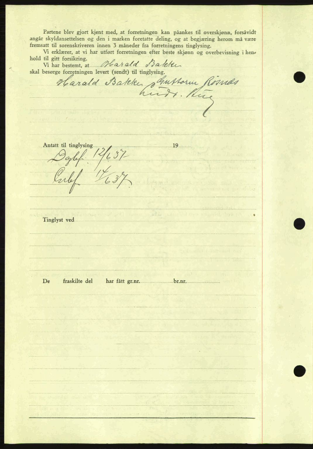 Idd og Marker sorenskriveri, AV/SAO-A-10283/G/Gb/Gbb/L0002: Mortgage book no. A2, 1937-1938, Diary no: : 602/1937