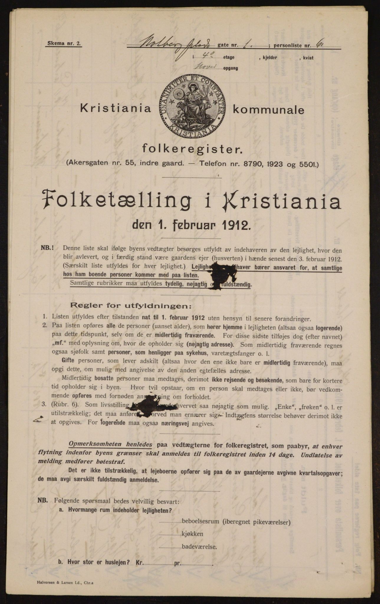 OBA, Municipal Census 1912 for Kristiania, 1912, p. 40936