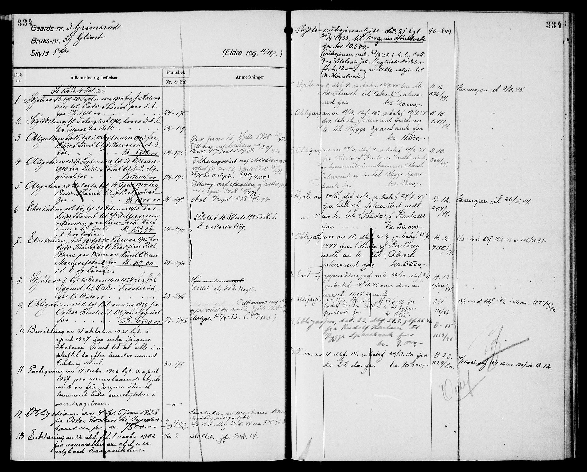 Moss sorenskriveri, AV/SAO-A-10168: Mortgage register no. XI 2, 1836-1960, p. 334